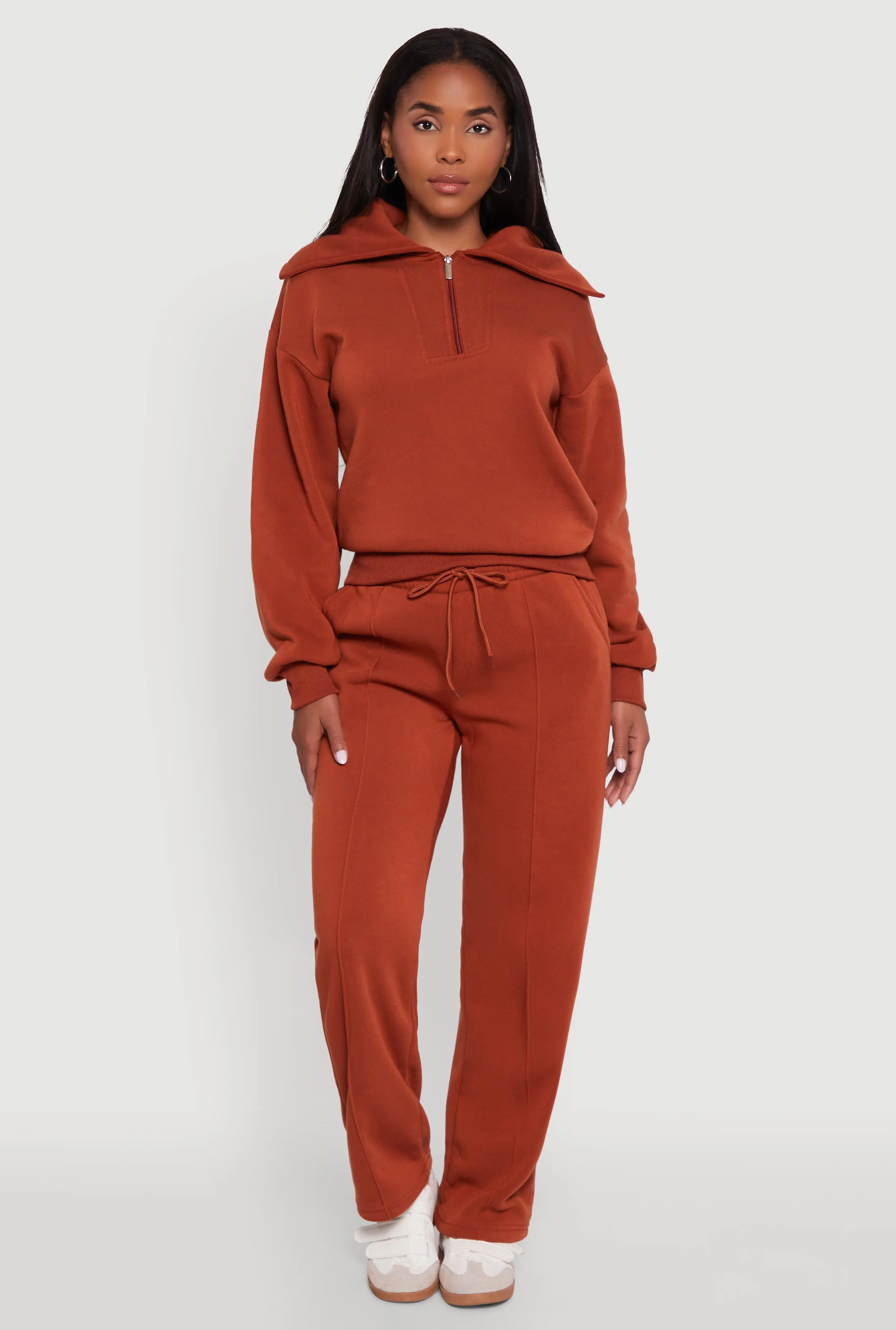 Fleece Collared Quarter Zip Pullover Sweatshirt sold by Rainbow product image thumbnail 5