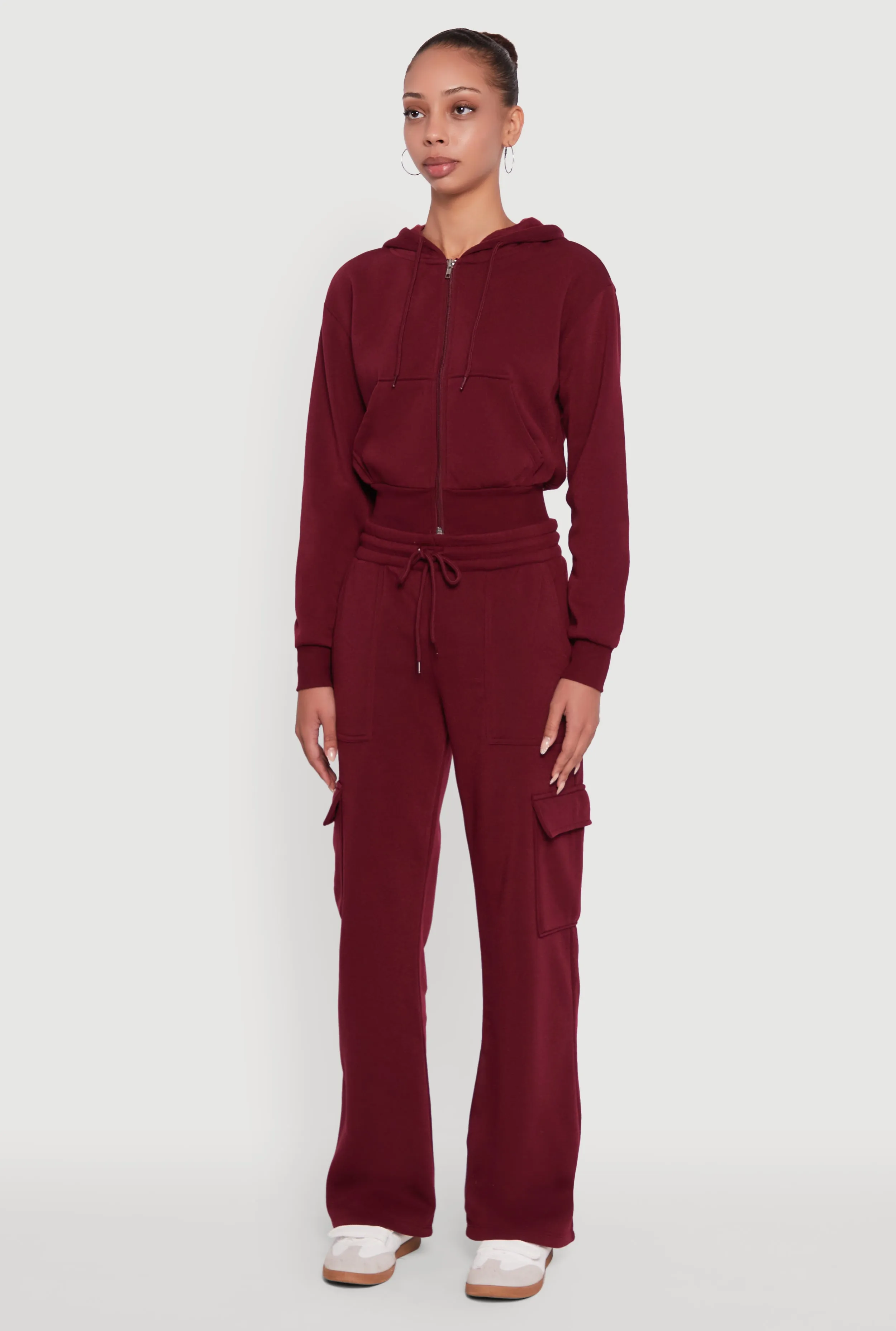 Long Sleeve Fleece Zip Front Hoodie sold by Rainbow product image thumbnail 5