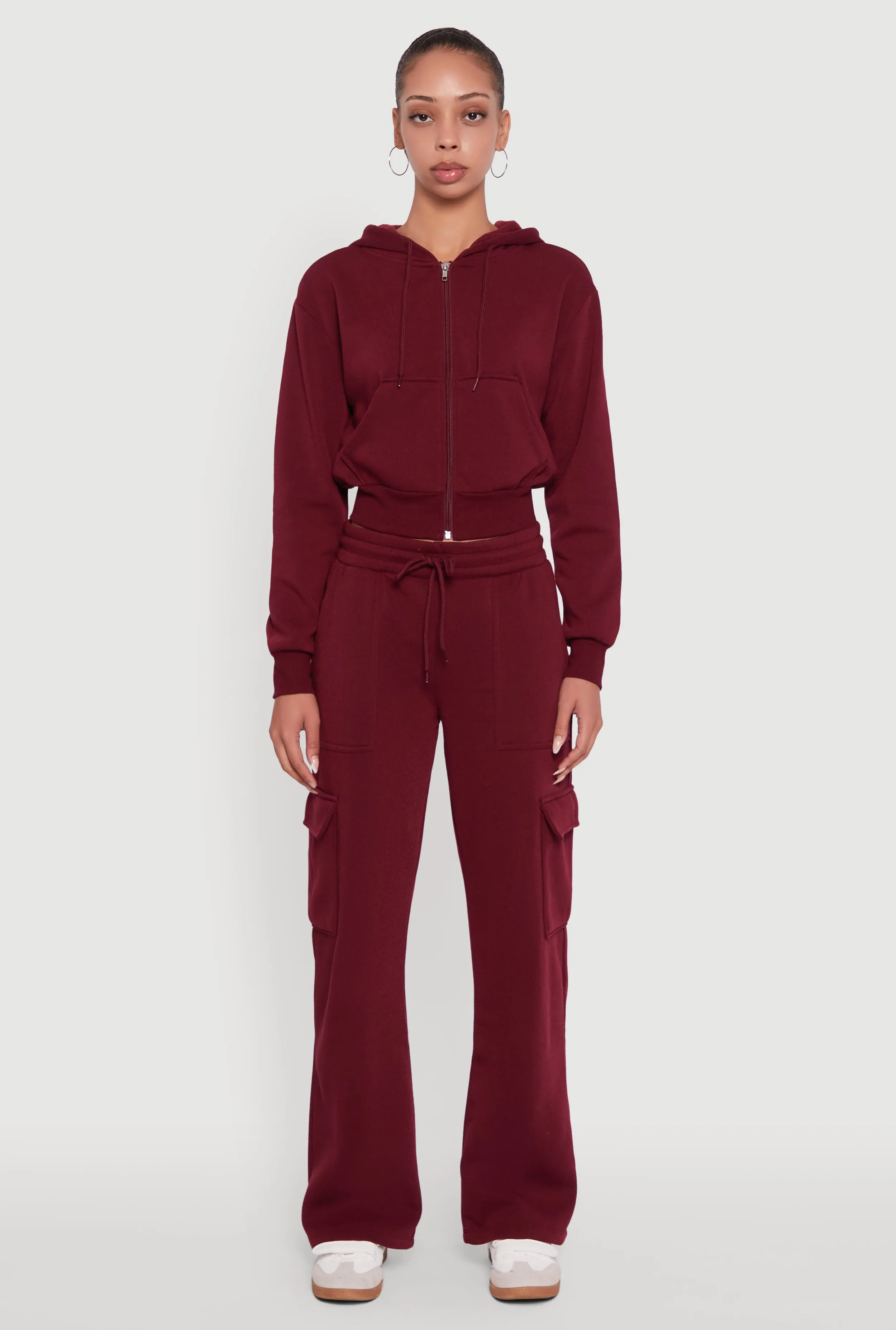 Long Sleeve Fleece Zip Front Hoodie sold by Rainbow product image thumbnail 3