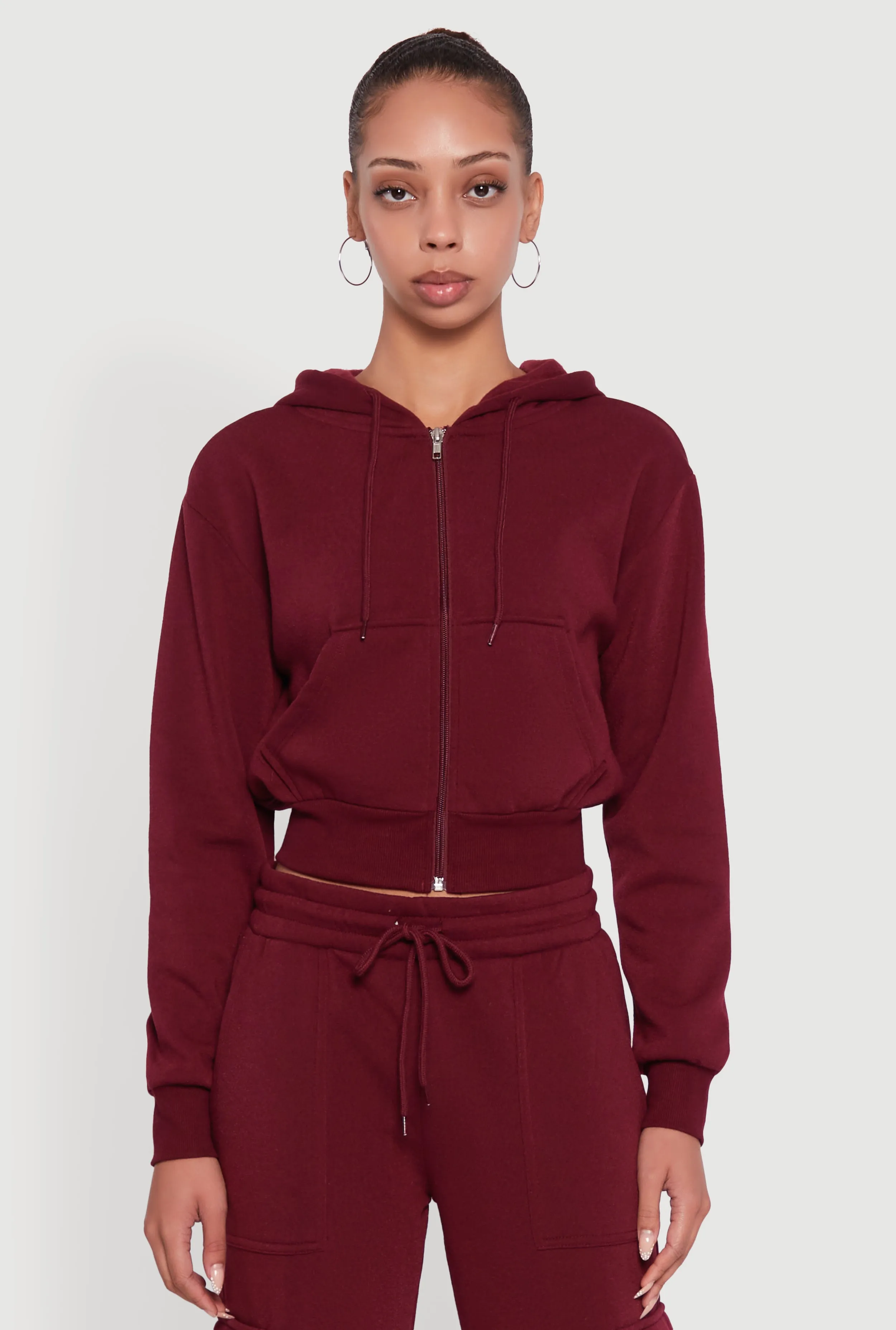 Long Sleeve Fleece Zip Front Hoodie sold by Rainbow product image thumbnail 2