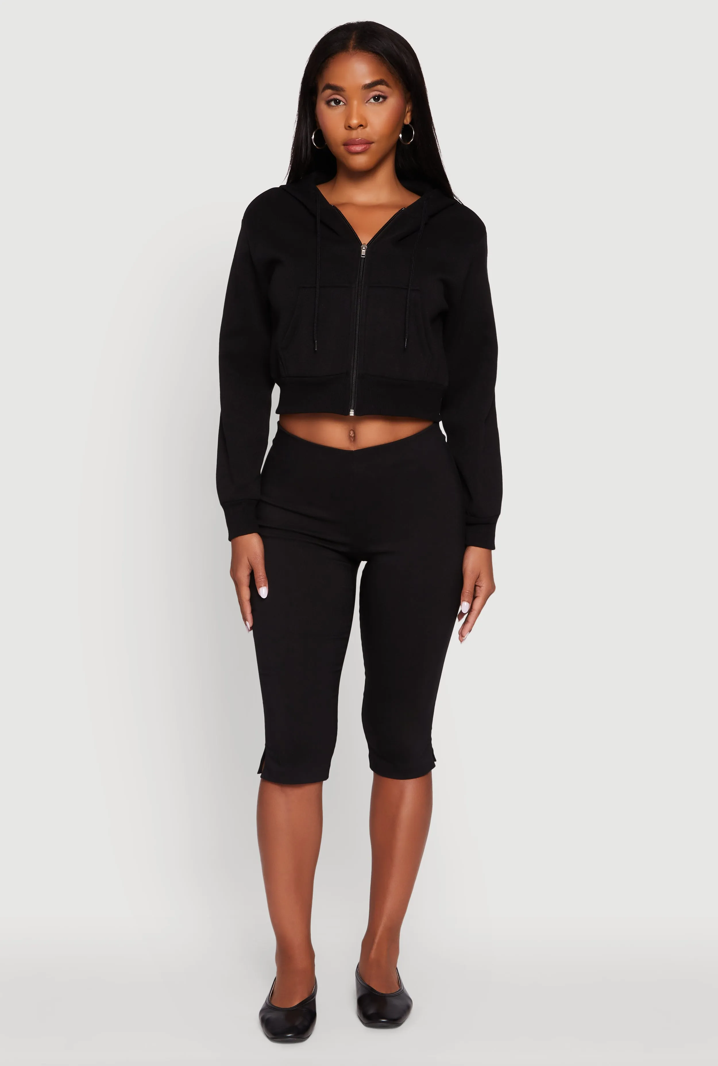 Long Sleeve Fleece Zip Front Hoodie sold by Rainbow product image thumbnail 2