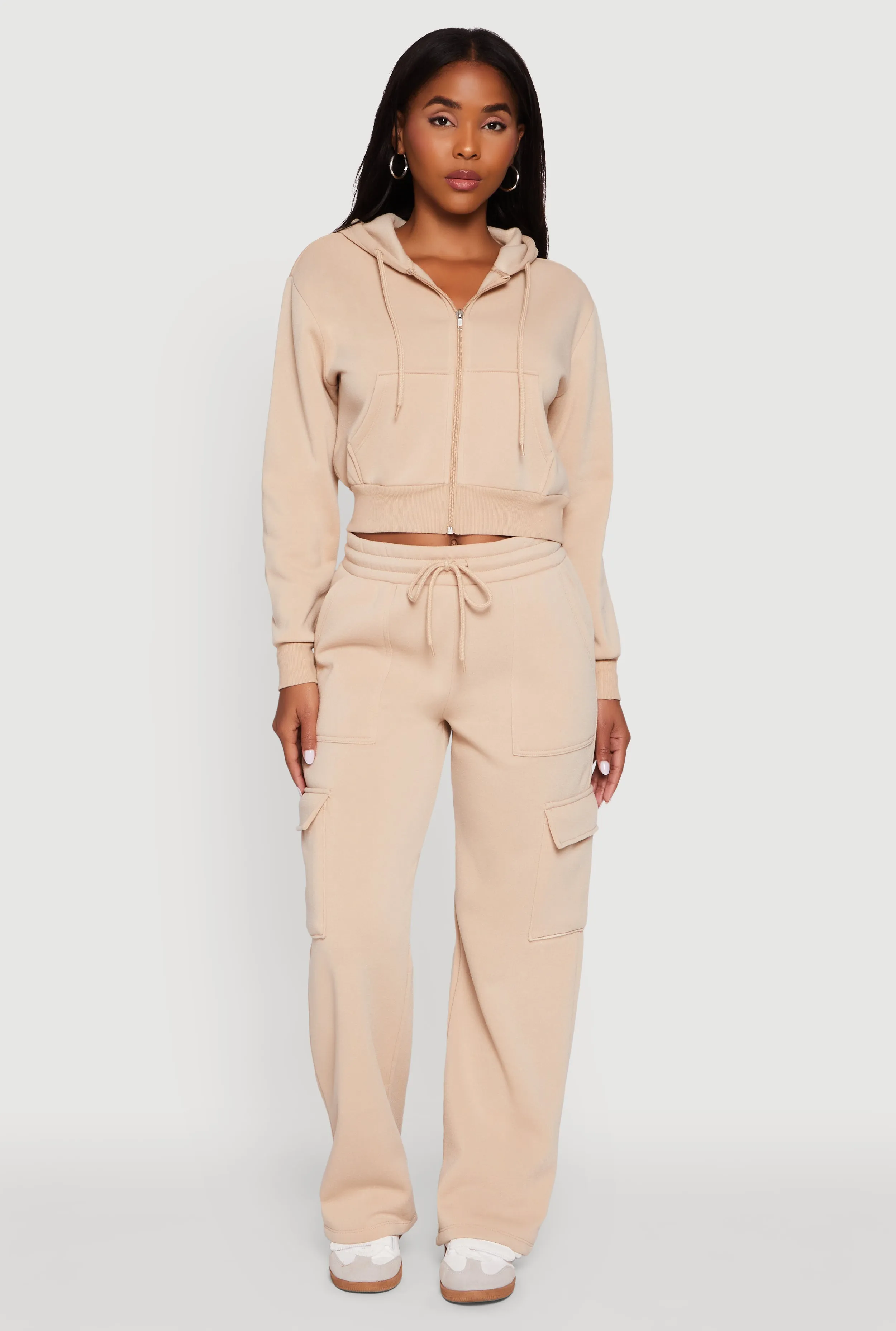 Long Sleeve Fleece Zip Front Hoodie sold by Rainbow