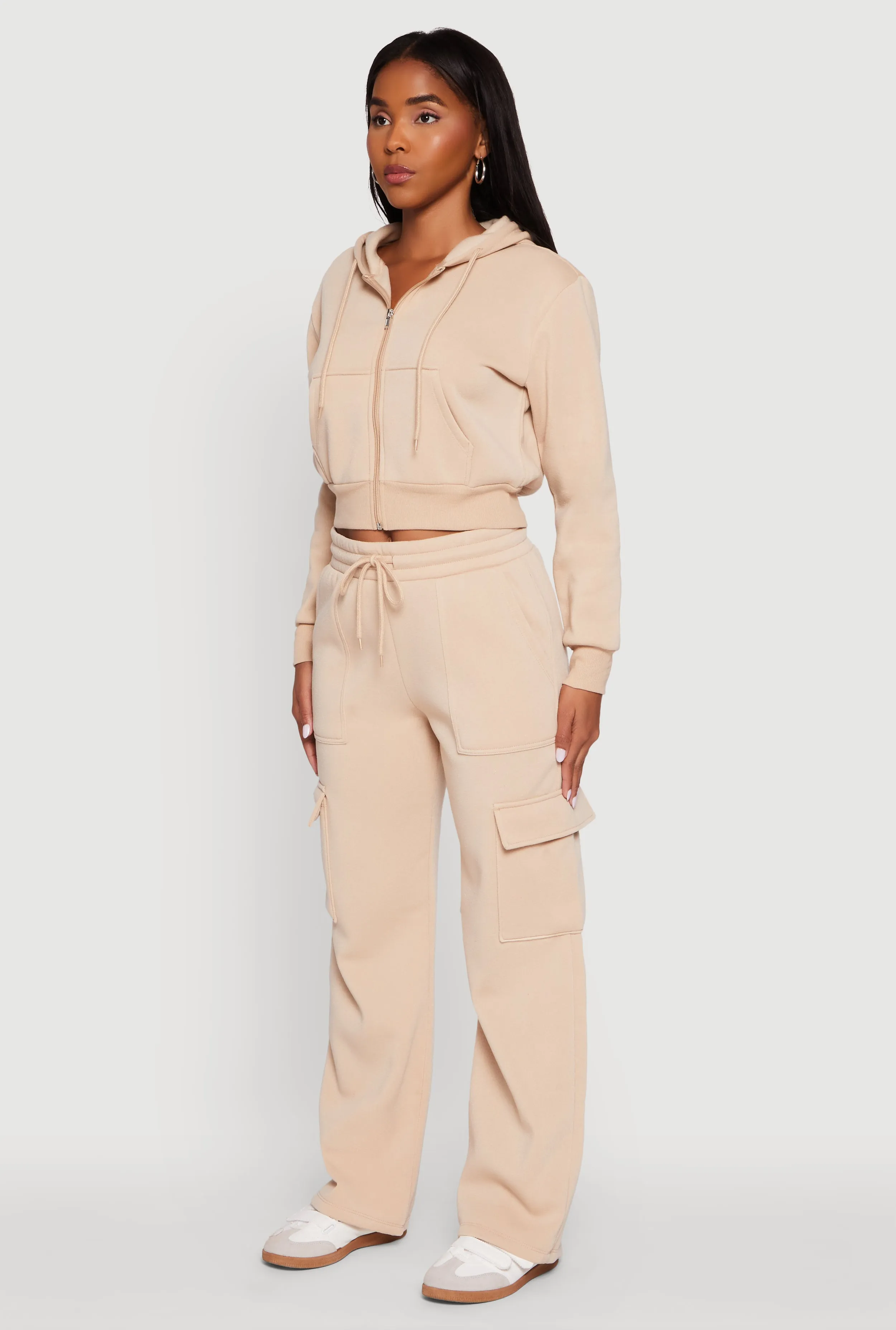 Long Sleeve Fleece Zip Front Hoodie sold by Rainbow product image thumbnail 5