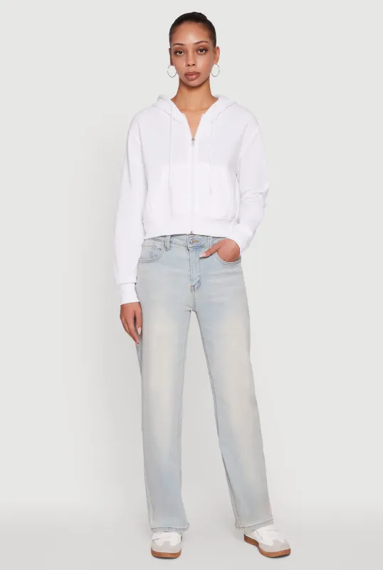 Long Sleeve Fleece Zip Front Hoodie sold by Rainbow