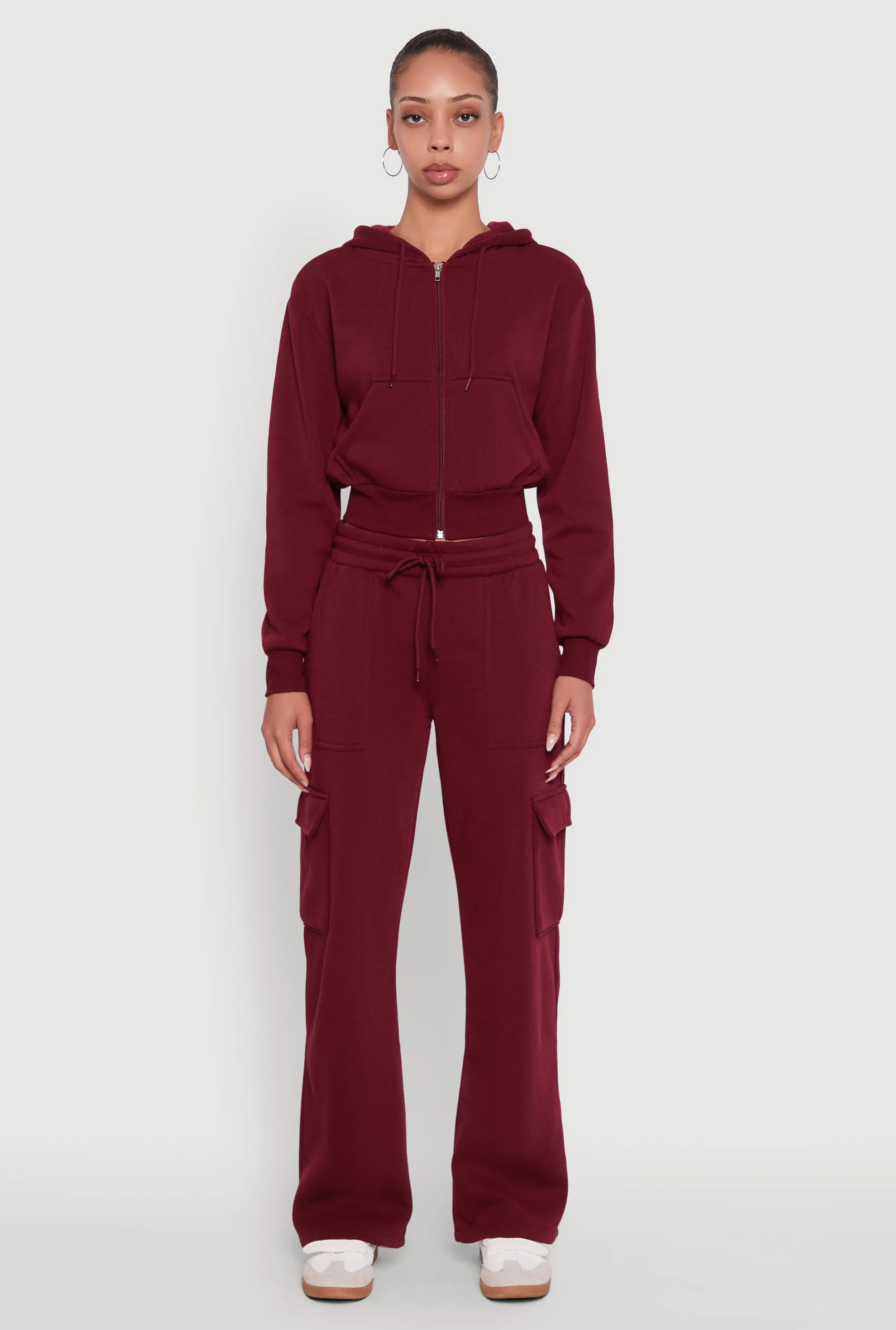 Wide Leg Fleece Sweatpants with Cargo Pockets sold by Rainbow product image thumbnail 2