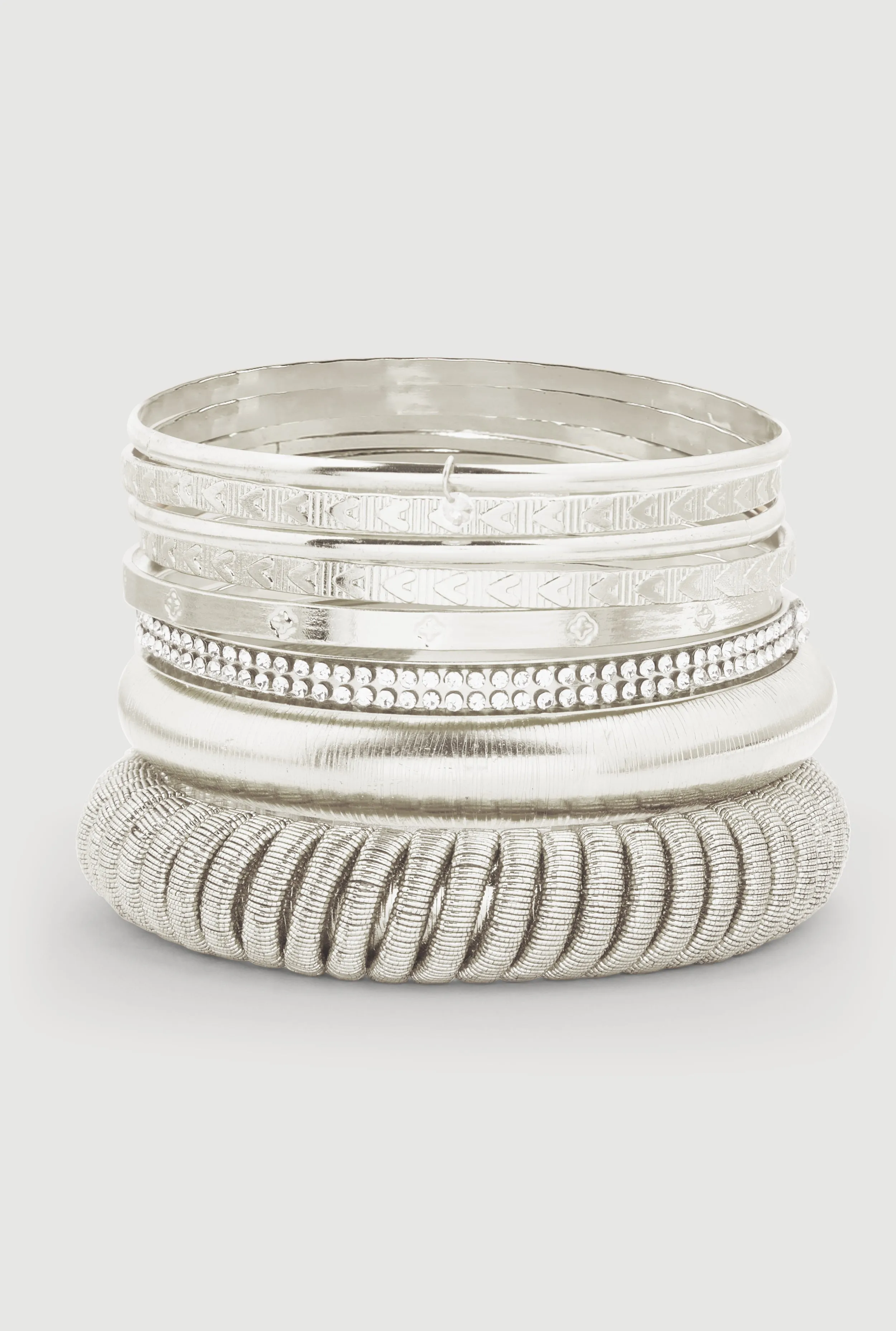 Plus Size Cubic Zirconia Assorted Metallic Bangles Set sold by Rainbow product image thumbnail 2