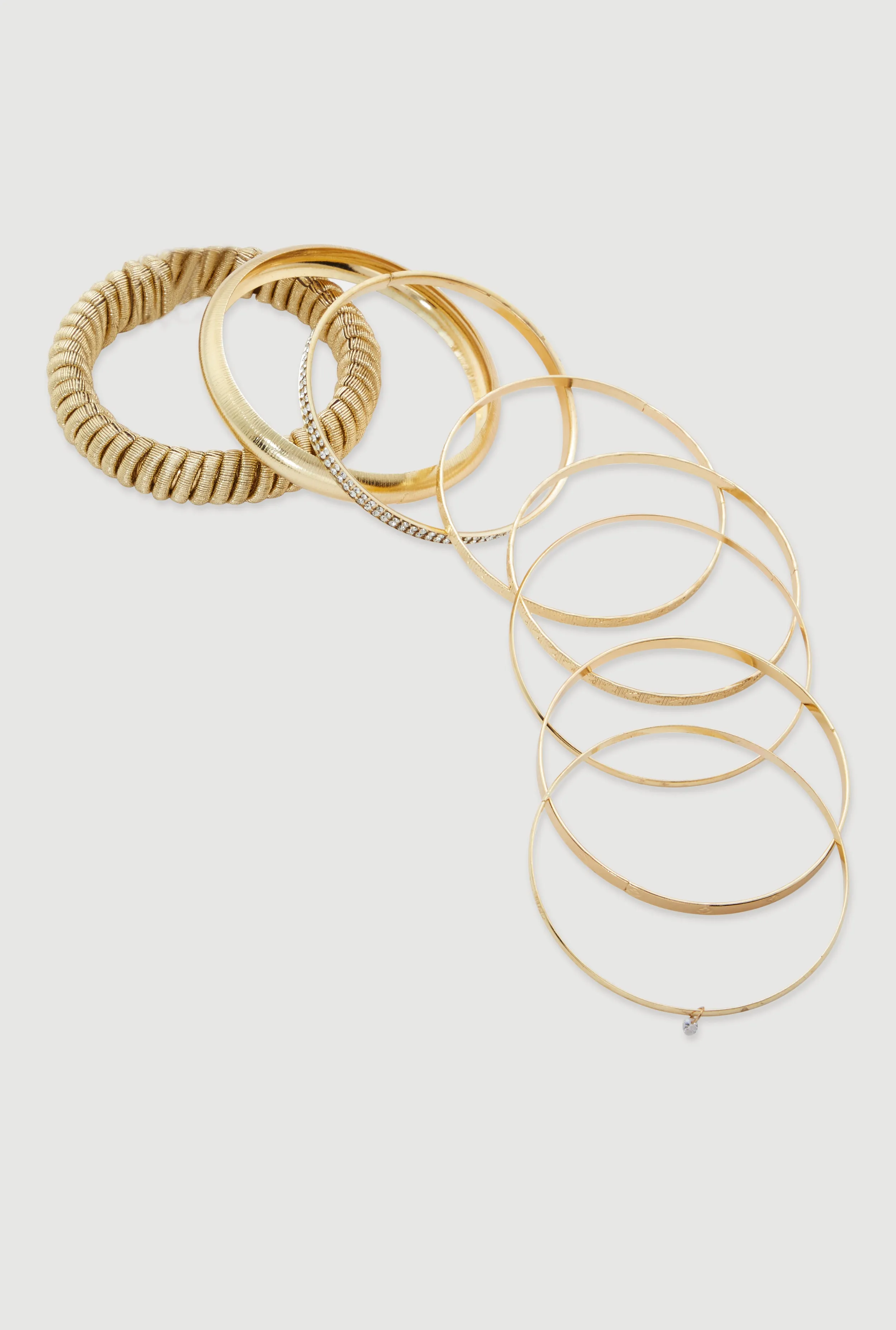 Plus Size Cubic Zirconia Assorted Metallic Bangles Set sold by Rainbow product image thumbnail 3