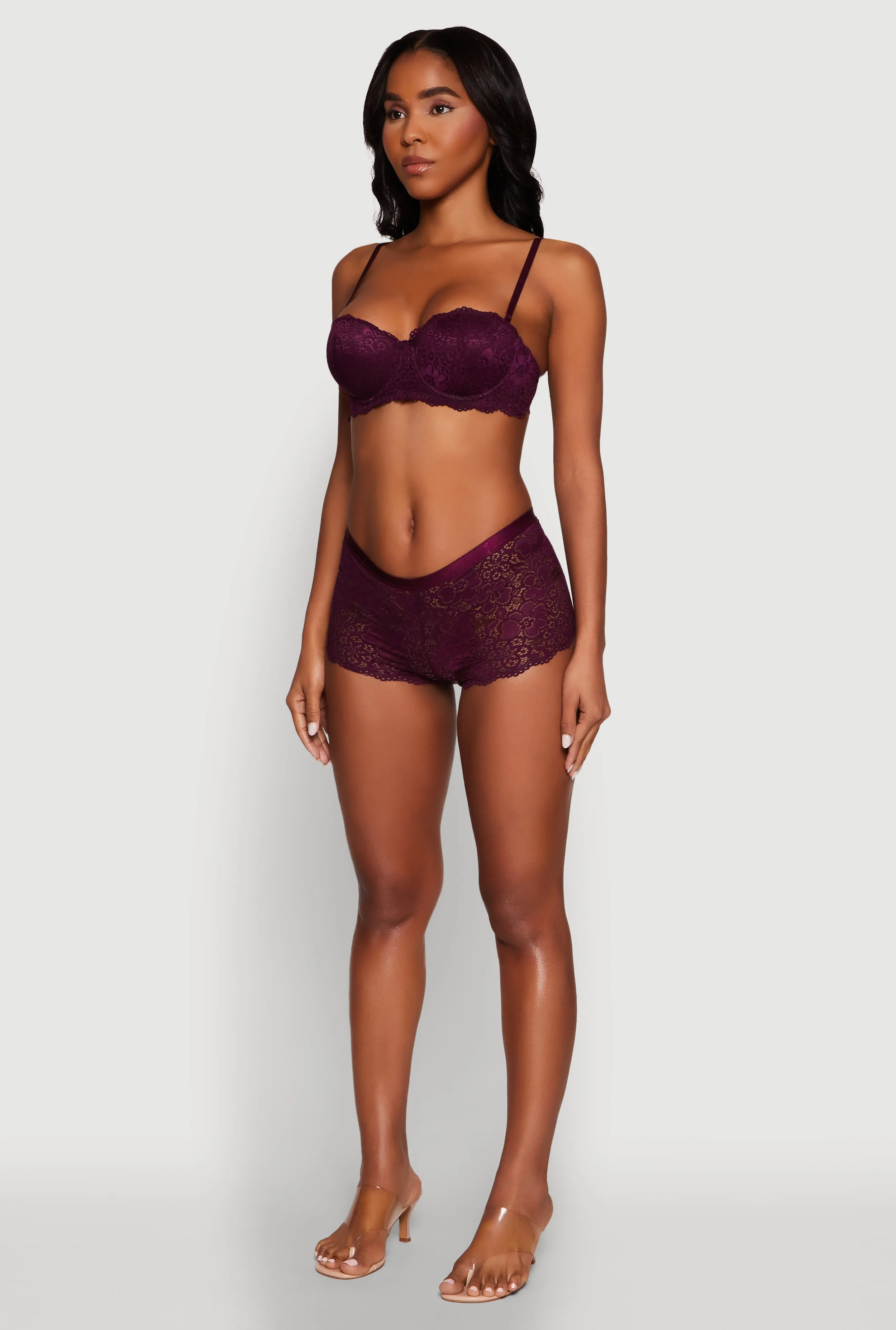 Flower Lace Scalloped Hem Balconette Bra sold by Rainbow product image thumbnail 5