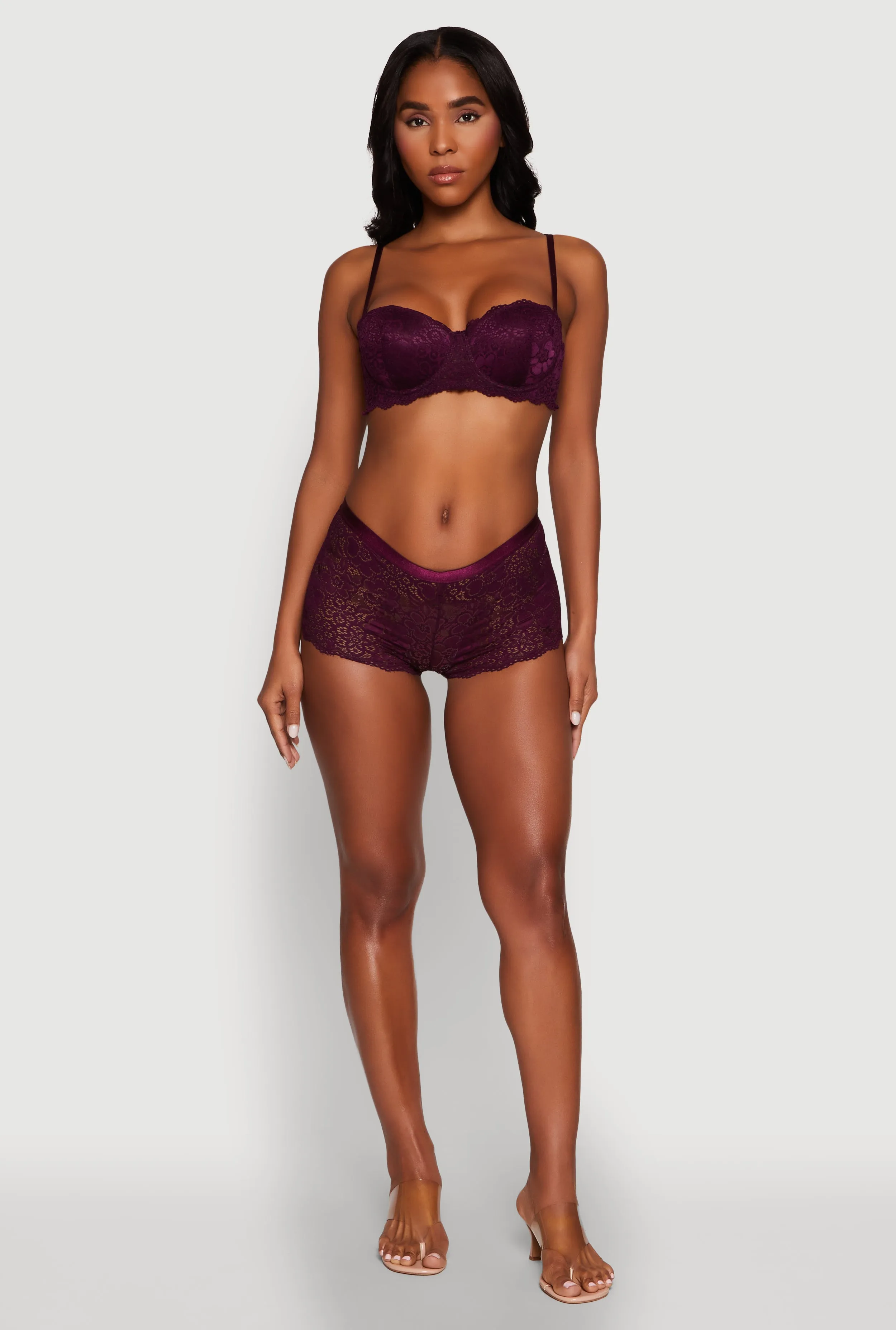 Flower Lace Scalloped Hem Balconette Bra sold by Rainbow product image thumbnail 3