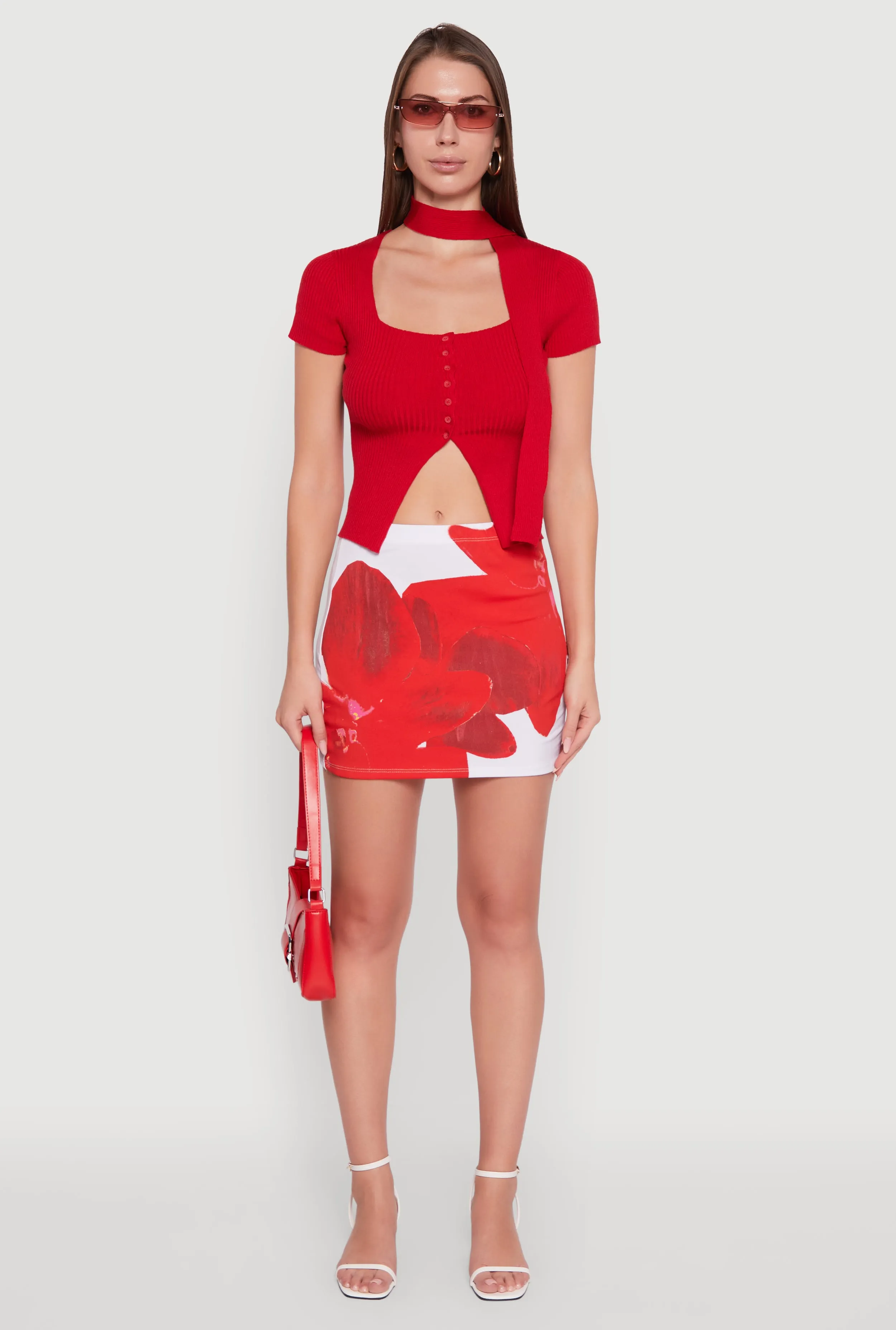 Abstract Flower Mini Skirt sold by Rainbow product image thumbnail 2