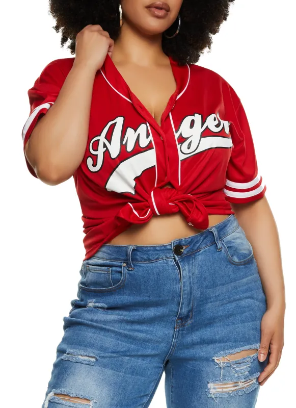 Plus Size Angel Baseball Shirt sold by Rainbow