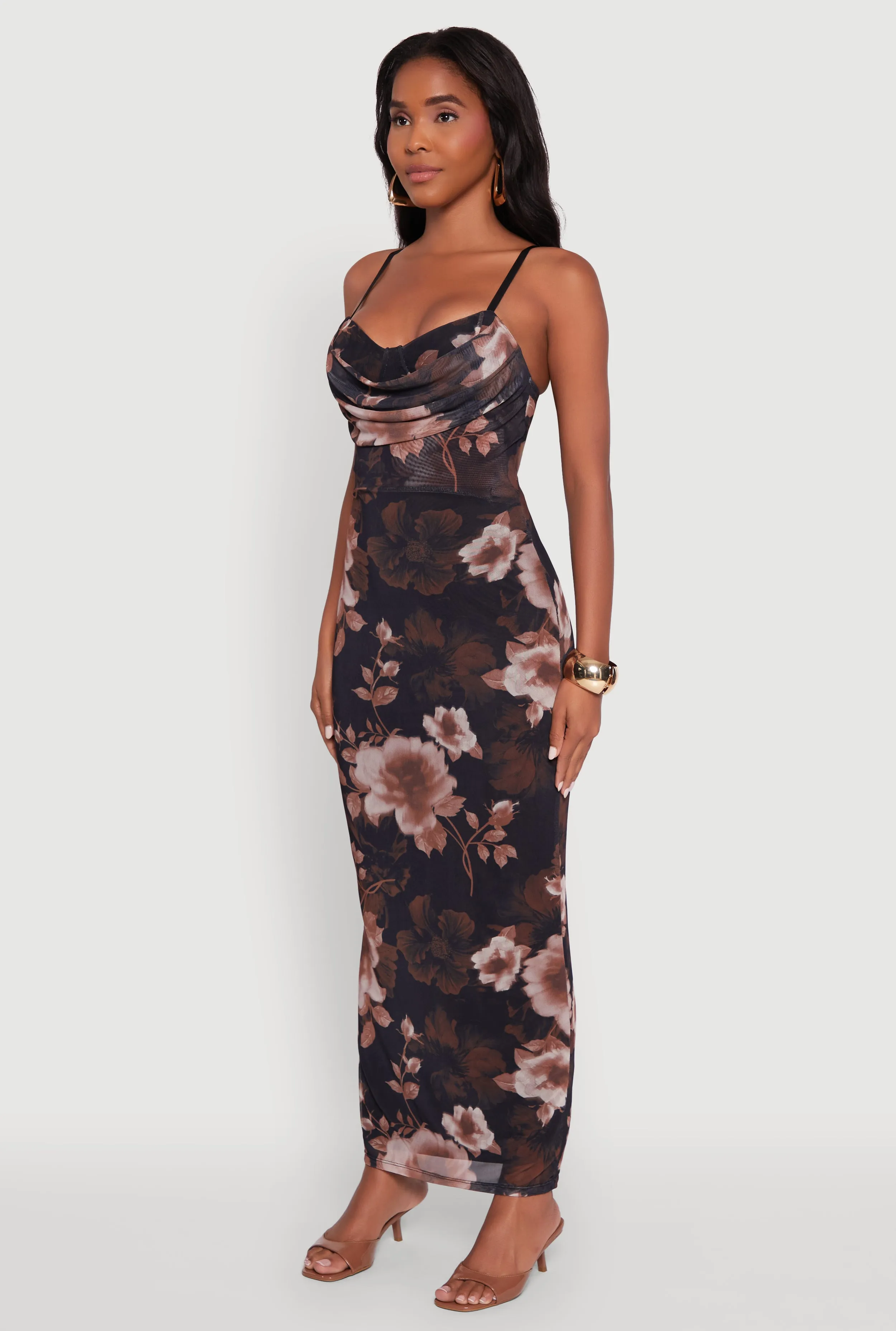 Floral Mesh Padded Cup Sweetheart Bustier Dress sold by Rainbow product image thumbnail 3