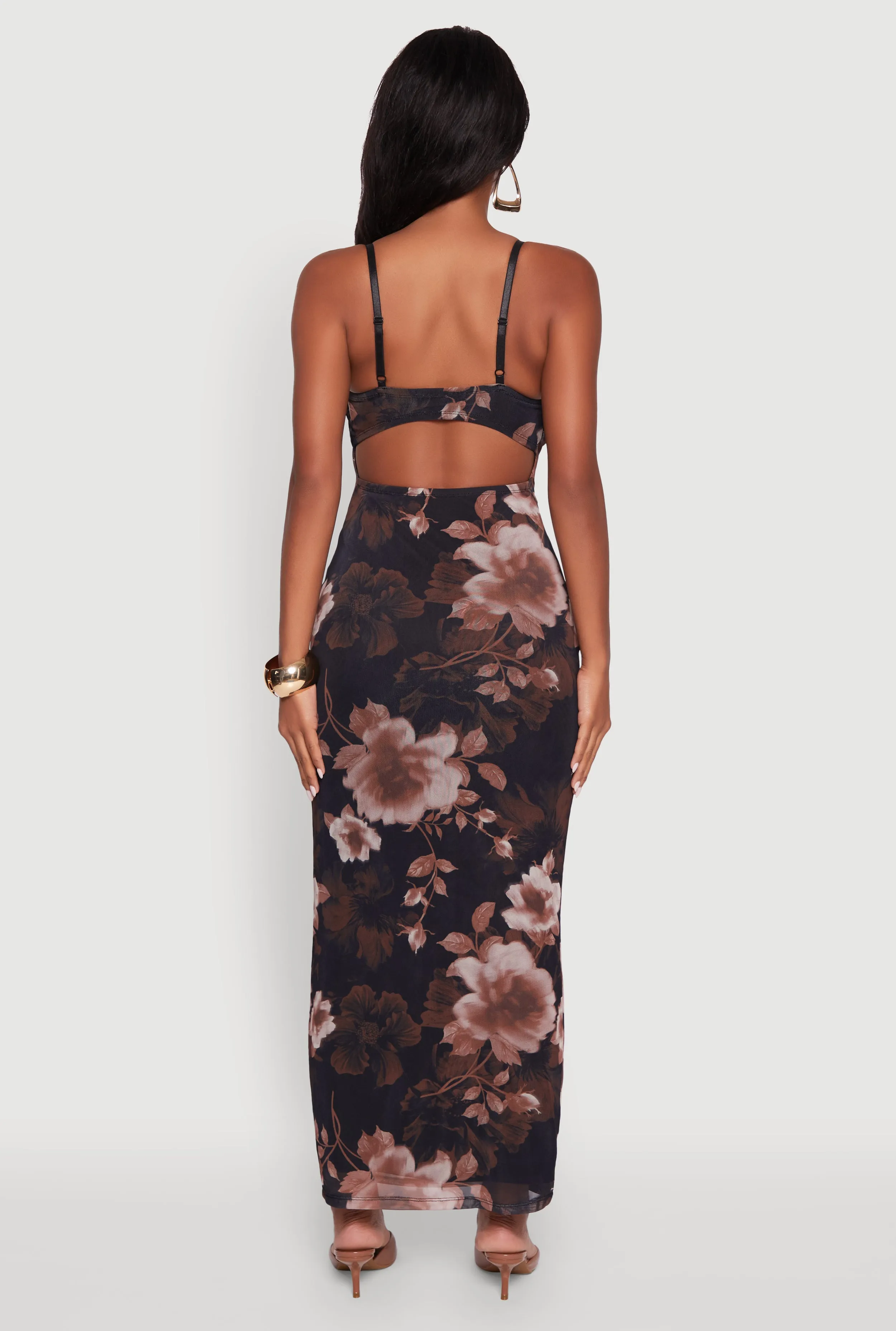 Floral Mesh Padded Cup Sweetheart Bustier Dress sold by Rainbow product image thumbnail 5