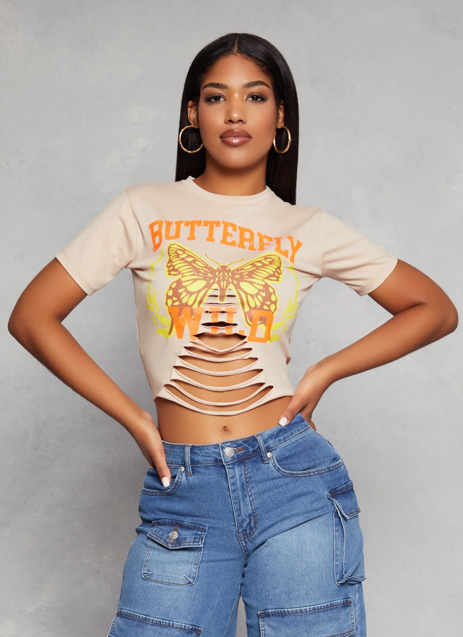 Butterfly Wild Laser Cut Graphic Top sold by Rainbow product image thumbnail 4