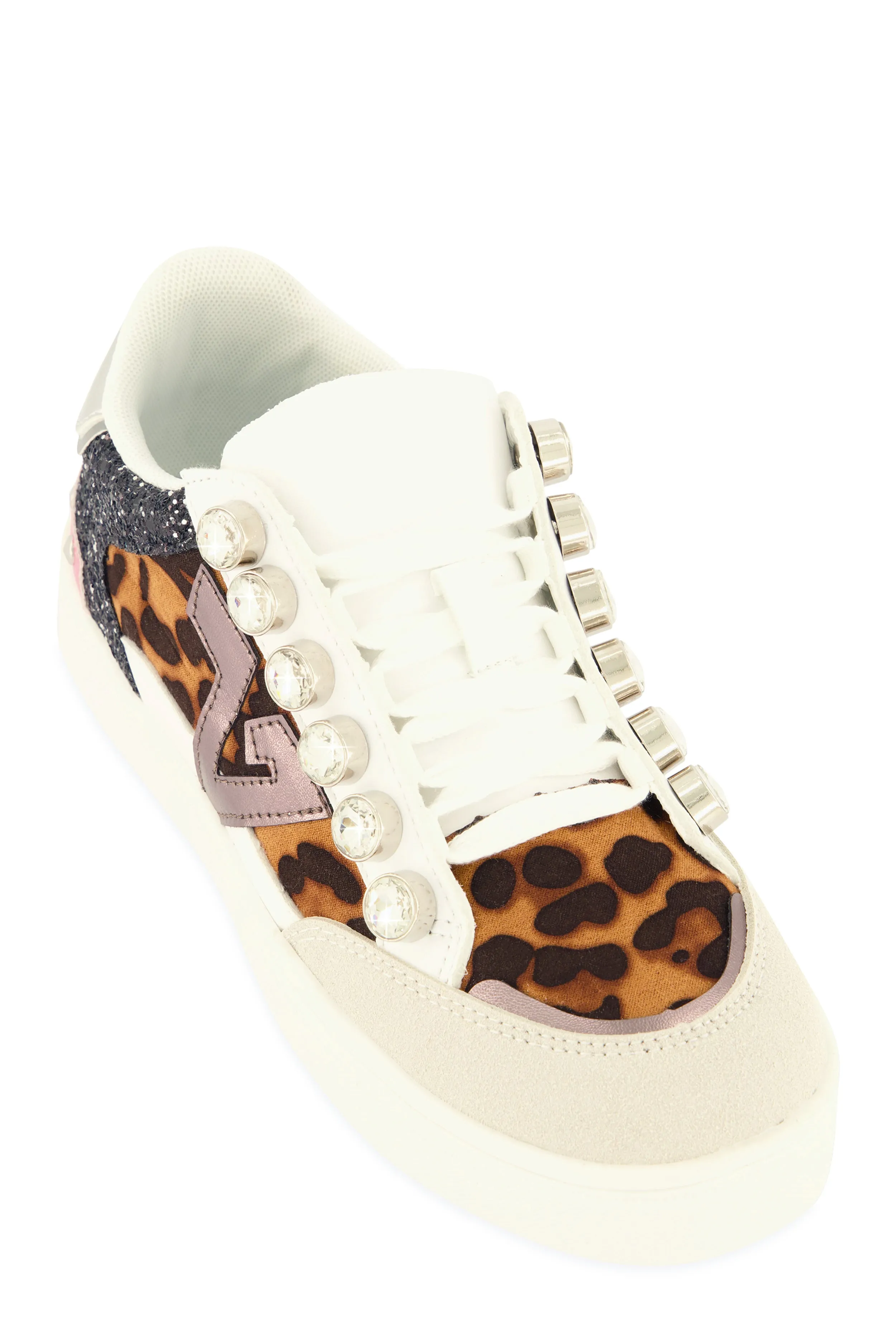 Rhinestone Detail Color Block Lace Up Sneakers sold by Rainbow product image thumbnail 3