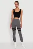 Stripe Detail Graphic Push Up Cell Phone Pocket Leggings sold by Rainbow