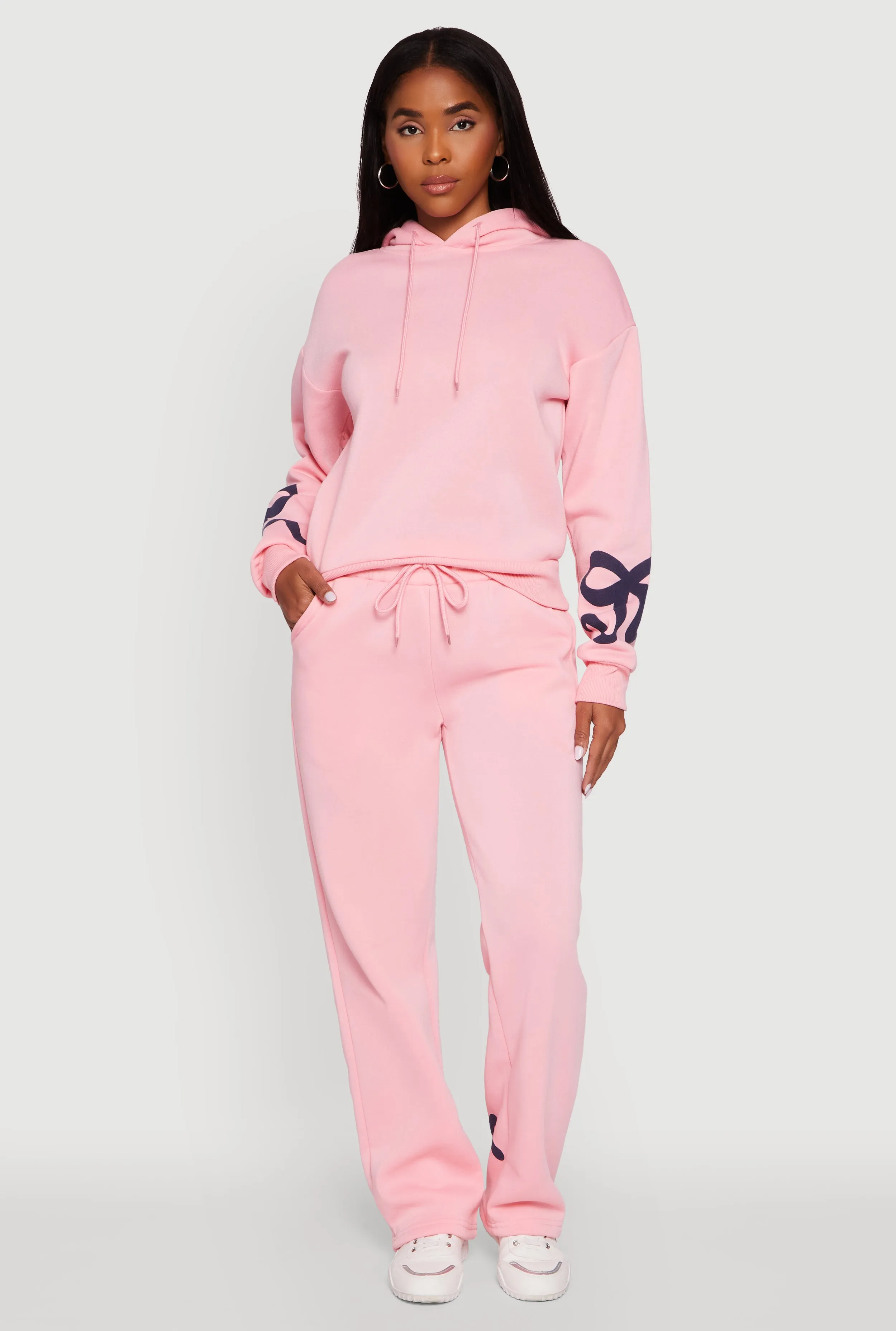 Bow Graphic Drawstring Waist Sweatpants sold by Rainbow