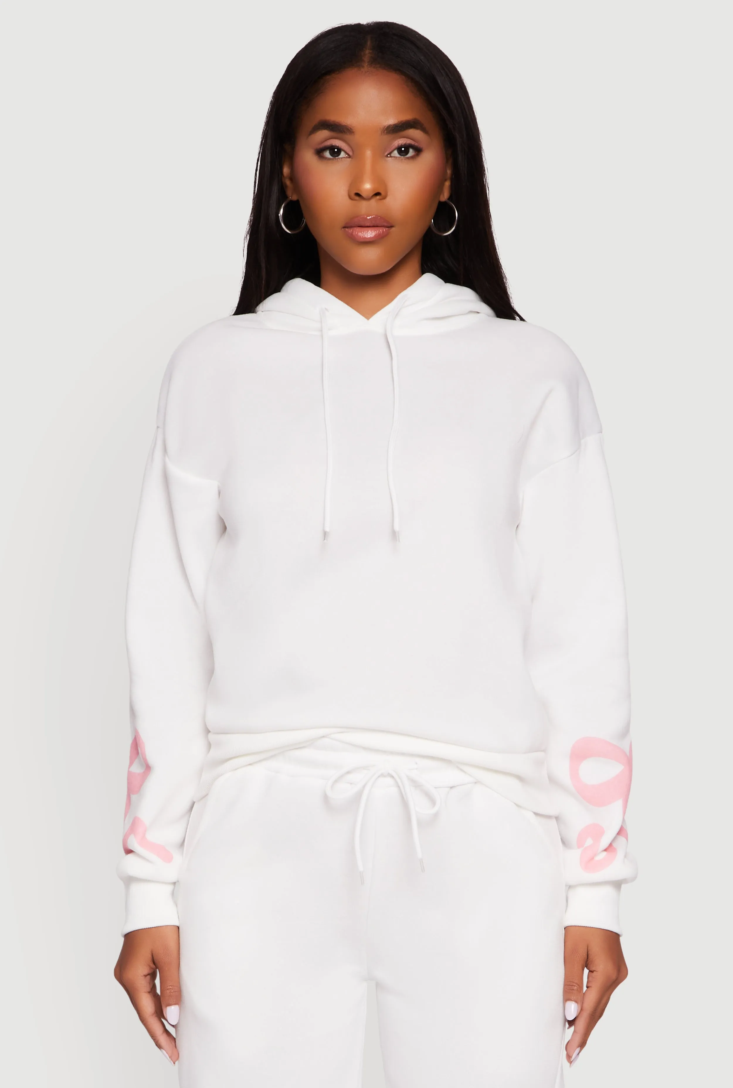 Bow Graphic Pullover Drawstring Hooded Sweatshirt sold by Rainbow