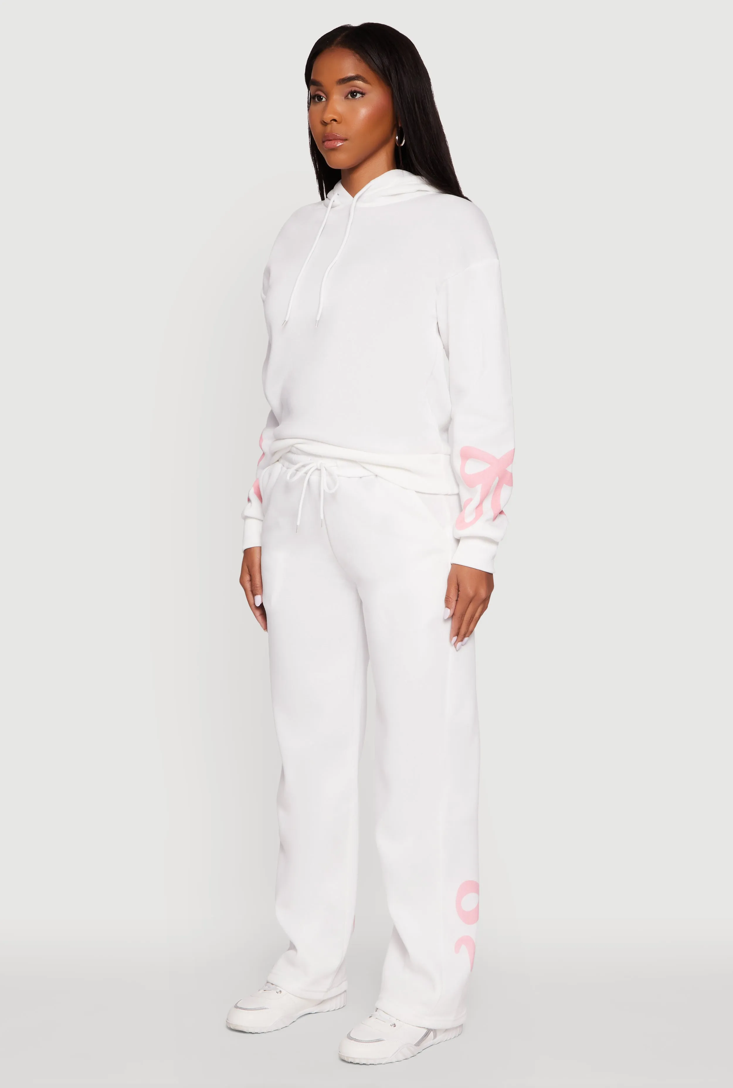 Bow Graphic Pullover Drawstring Hooded Sweatshirt sold by Rainbow product image thumbnail 5