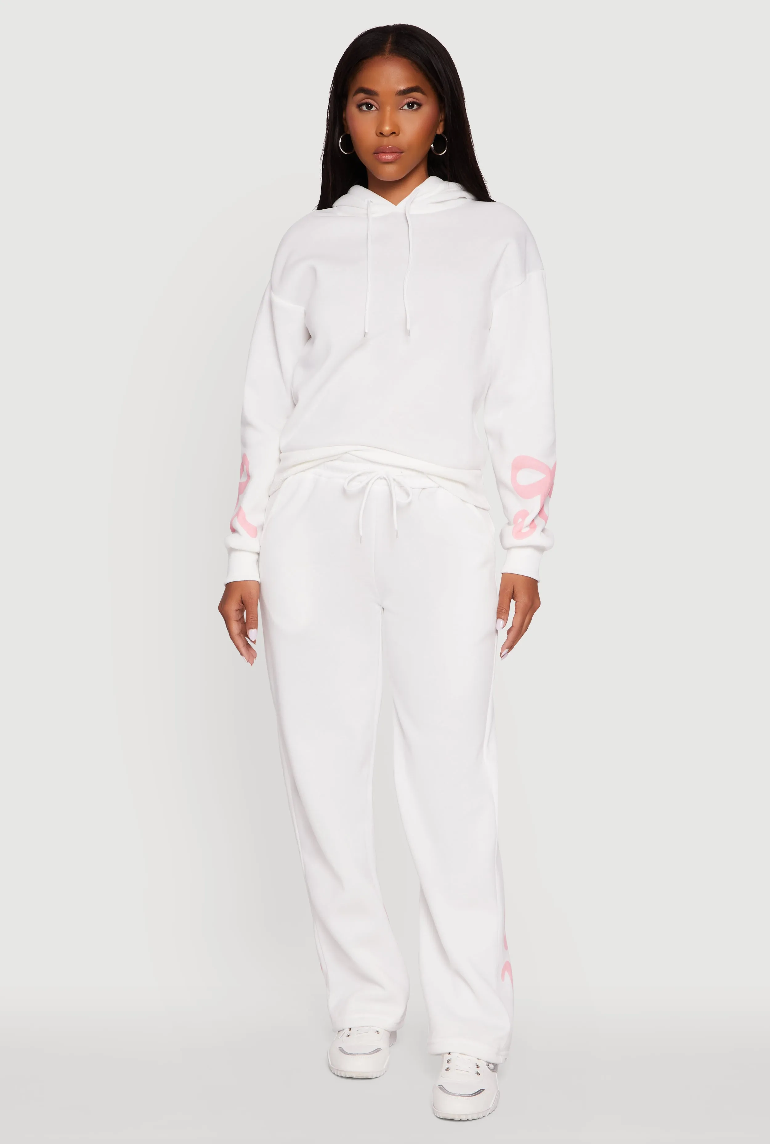 Bow Graphic Pullover Drawstring Hooded Sweatshirt sold by Rainbow product image thumbnail 2