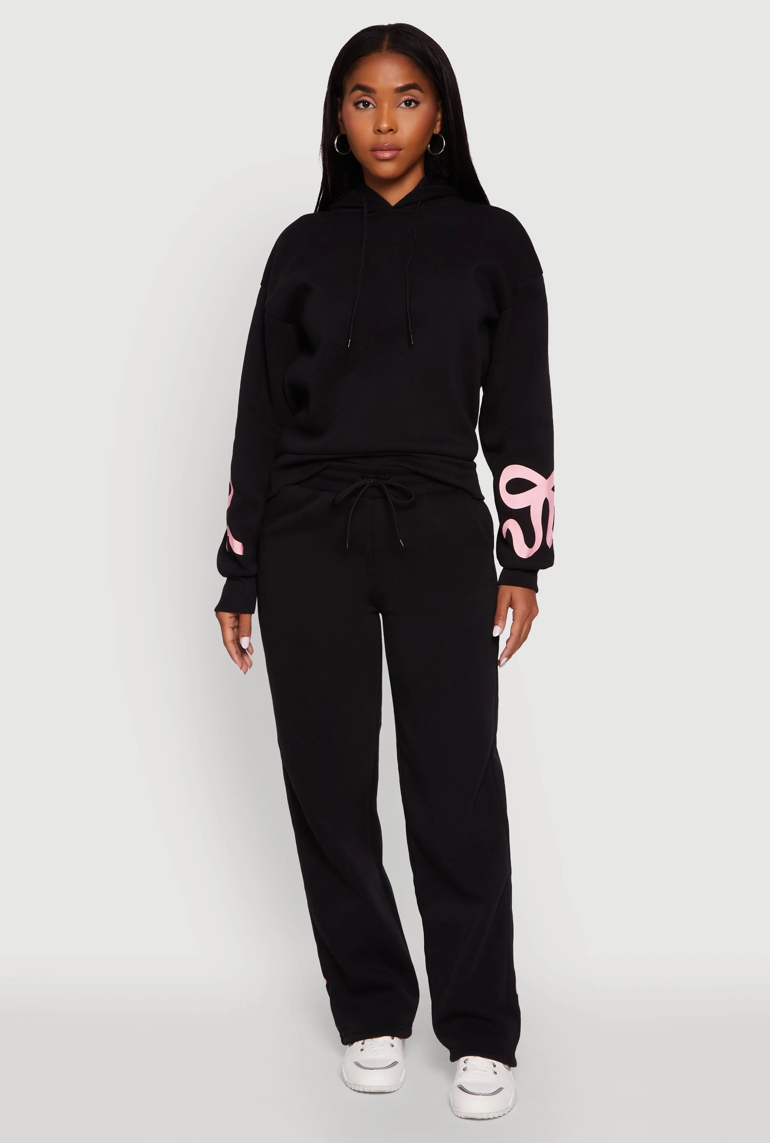 Bow Graphic Pullover Drawstring Hooded Sweatshirt sold by Rainbow product image thumbnail 2