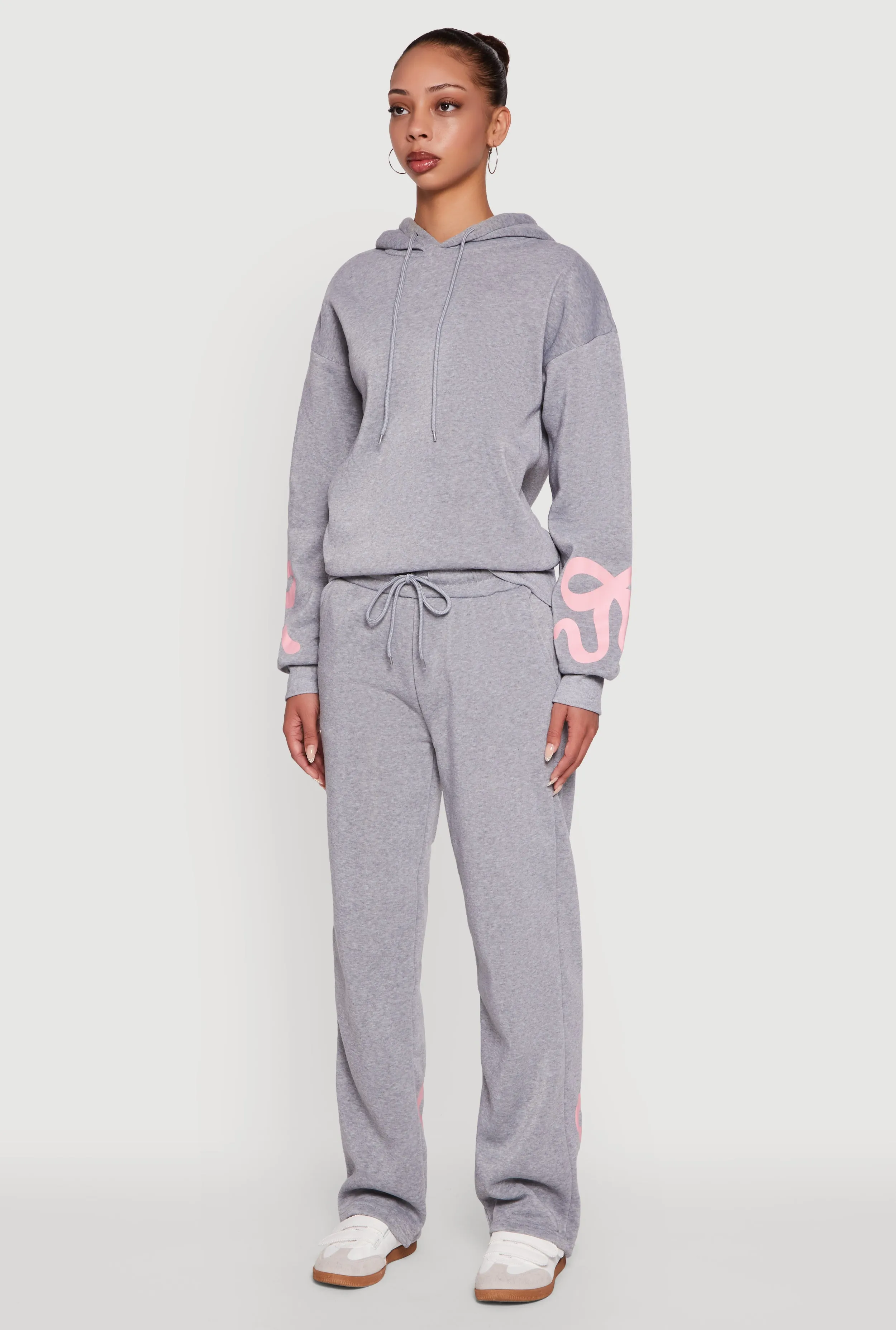 Bow Graphic Pullover Drawstring Hooded Sweatshirt sold by Rainbow product image thumbnail 5