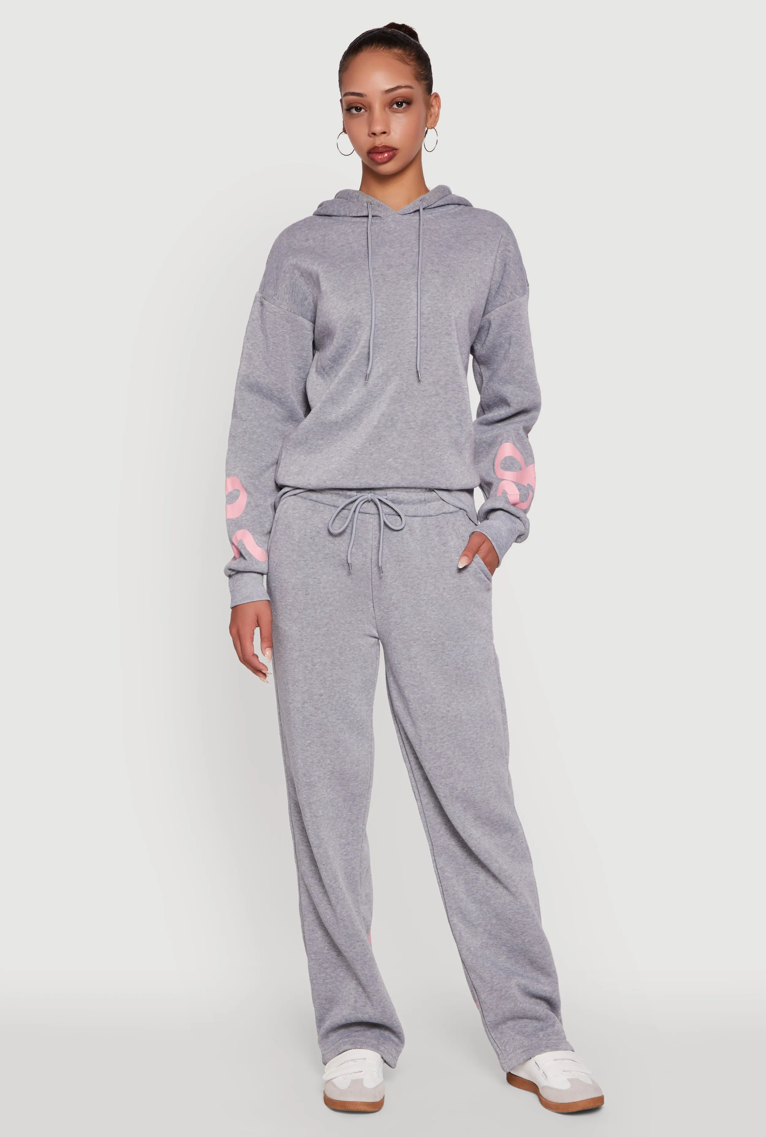 Bow Graphic Pullover Drawstring Hooded Sweatshirt sold by Rainbow product image thumbnail 2