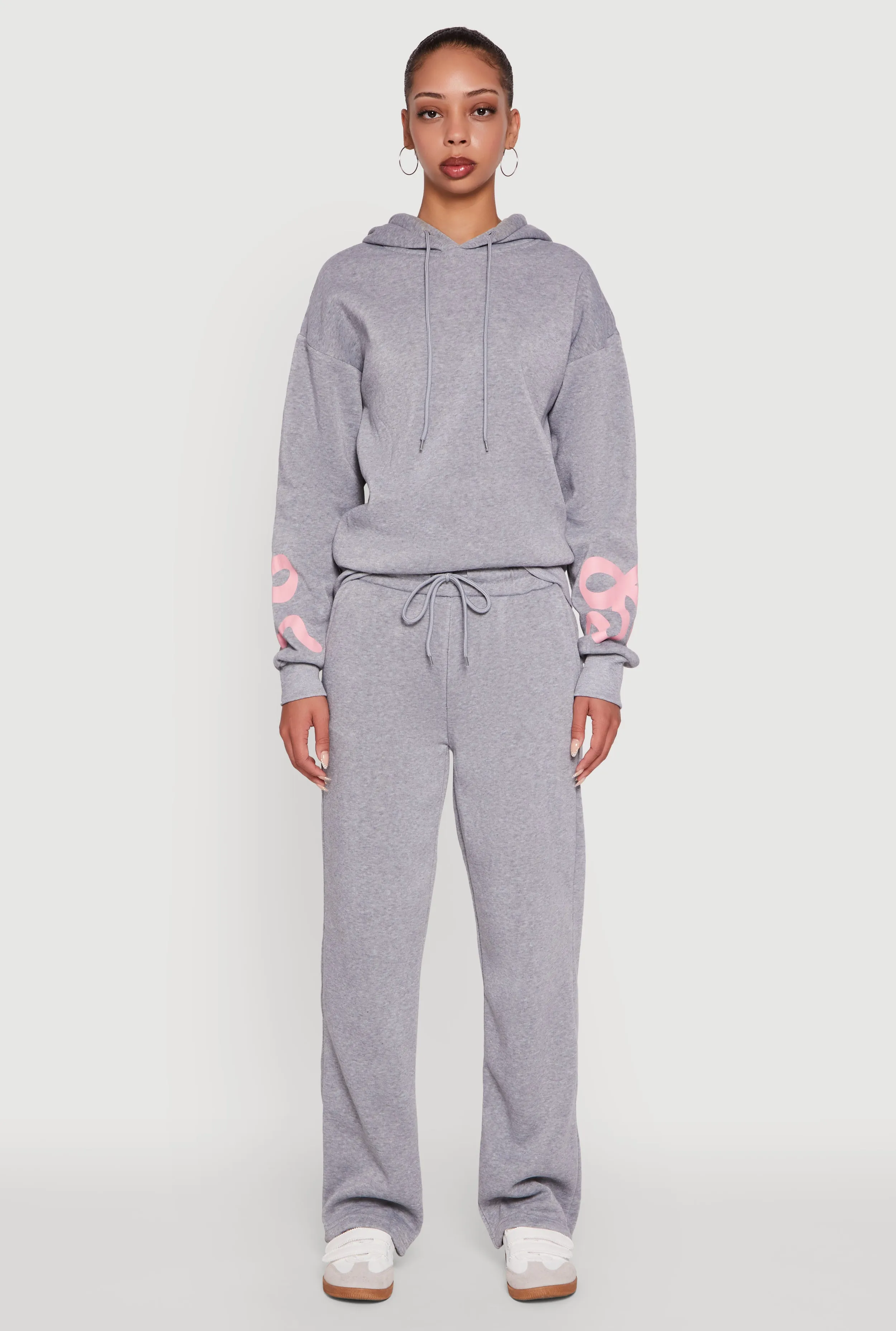 Bow Graphic Pullover Drawstring Hooded Sweatshirt sold by Rainbow product image thumbnail 3