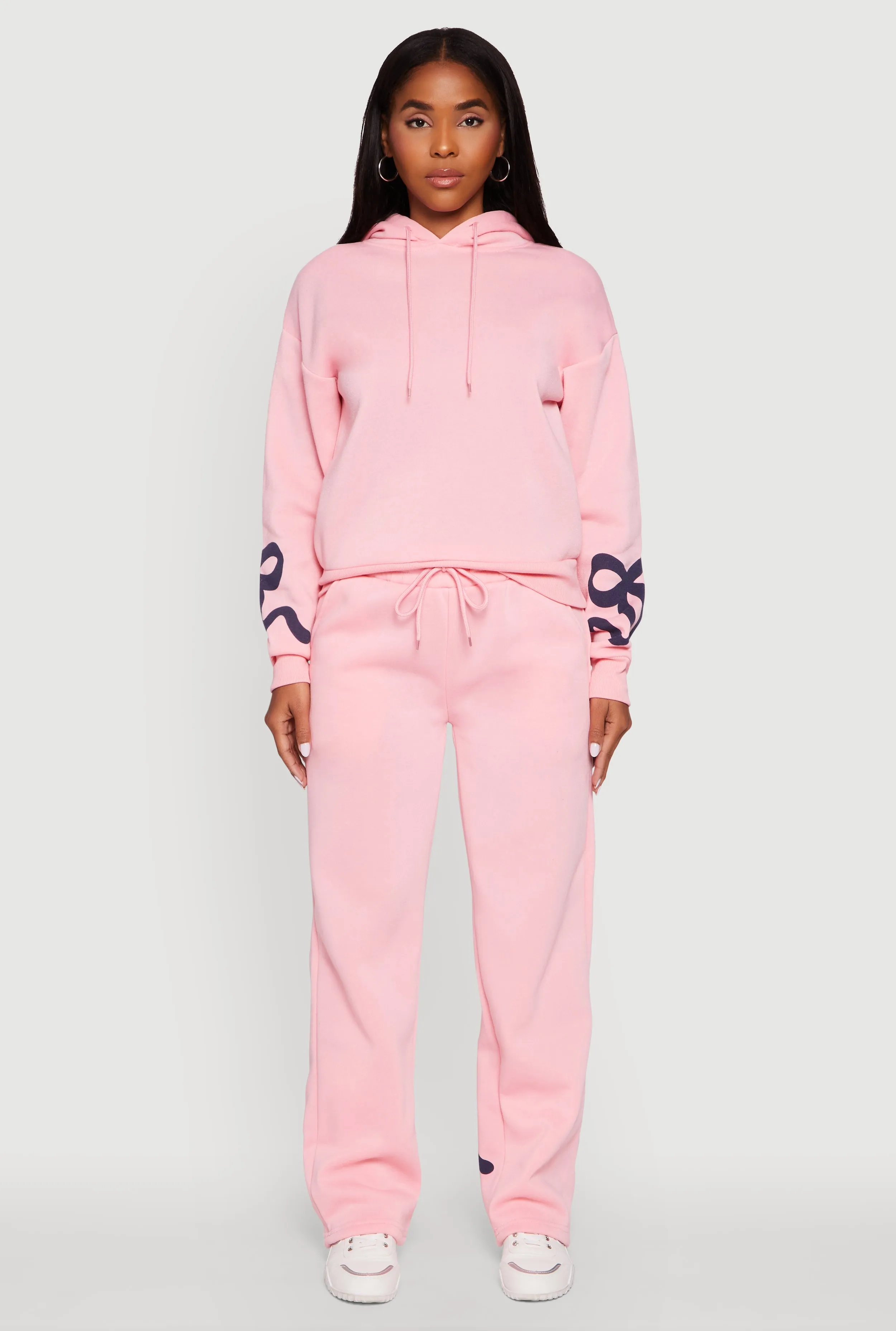 Bow Graphic Pullover Drawstring Hooded Sweatshirt sold by Rainbow product image thumbnail 3