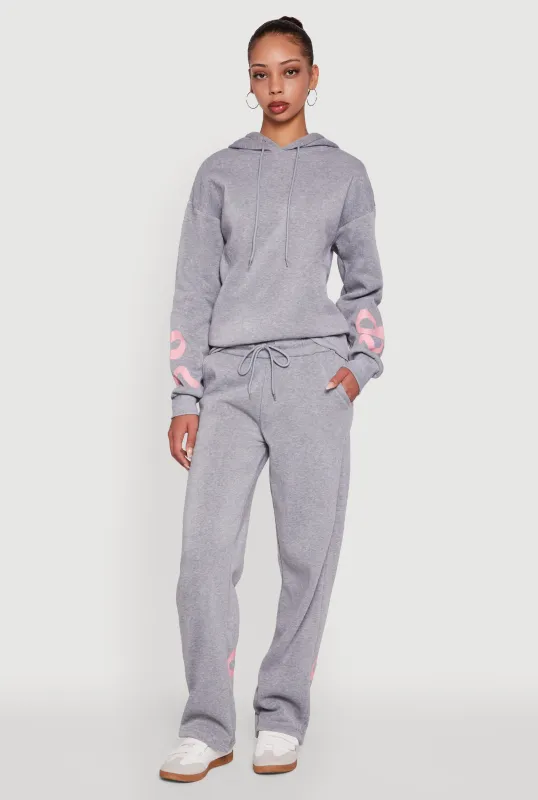 Bow Graphic Drawstring Waist Sweatpants sold by Rainbow