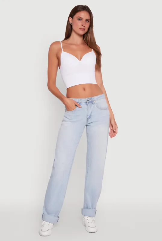 Seamless Cropped Padded Shelf Bra Cami sold by Rainbow