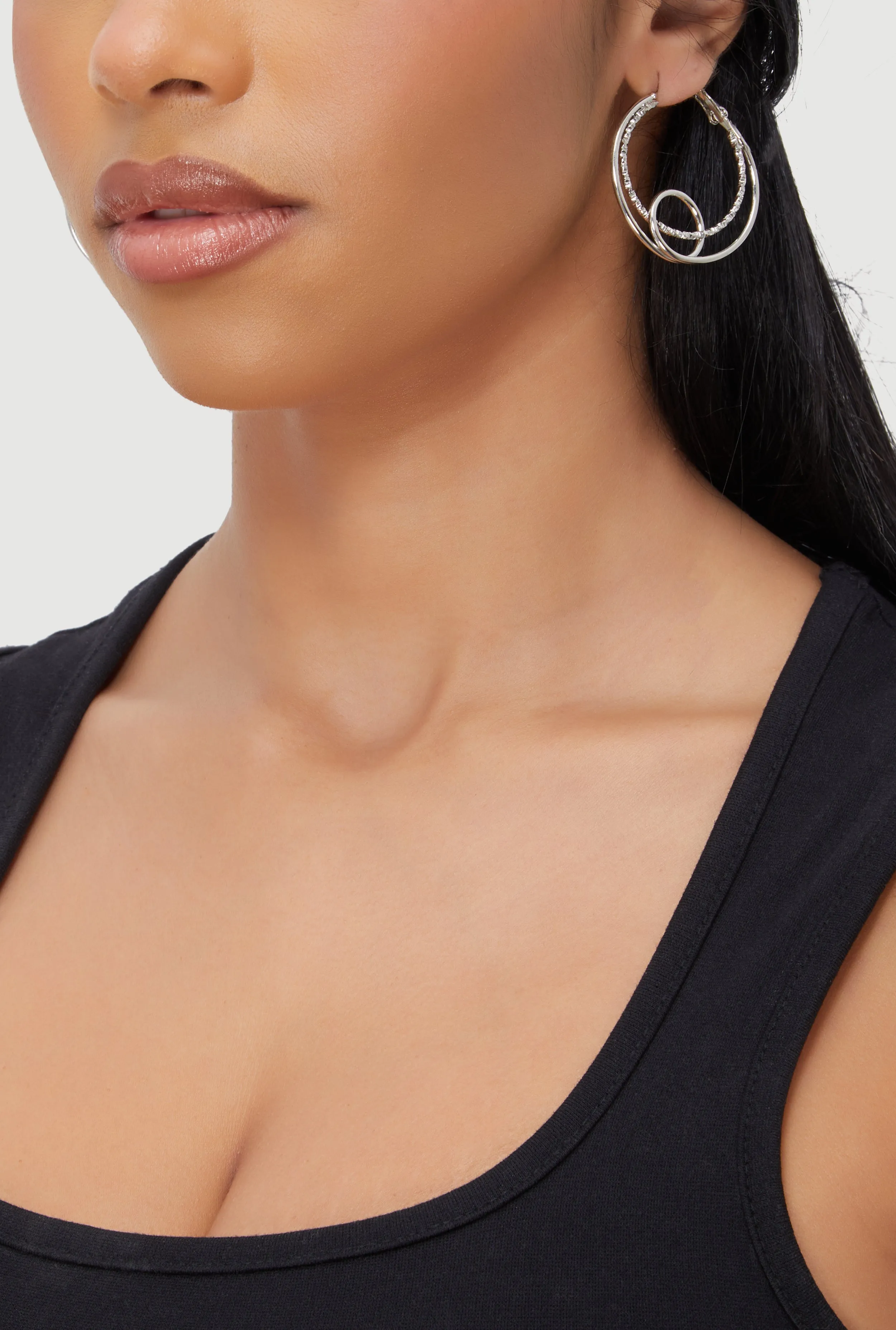 Assorted Metallic Hoop and Stud Earrings Set of 9 sold by Rainbow product image thumbnail 2