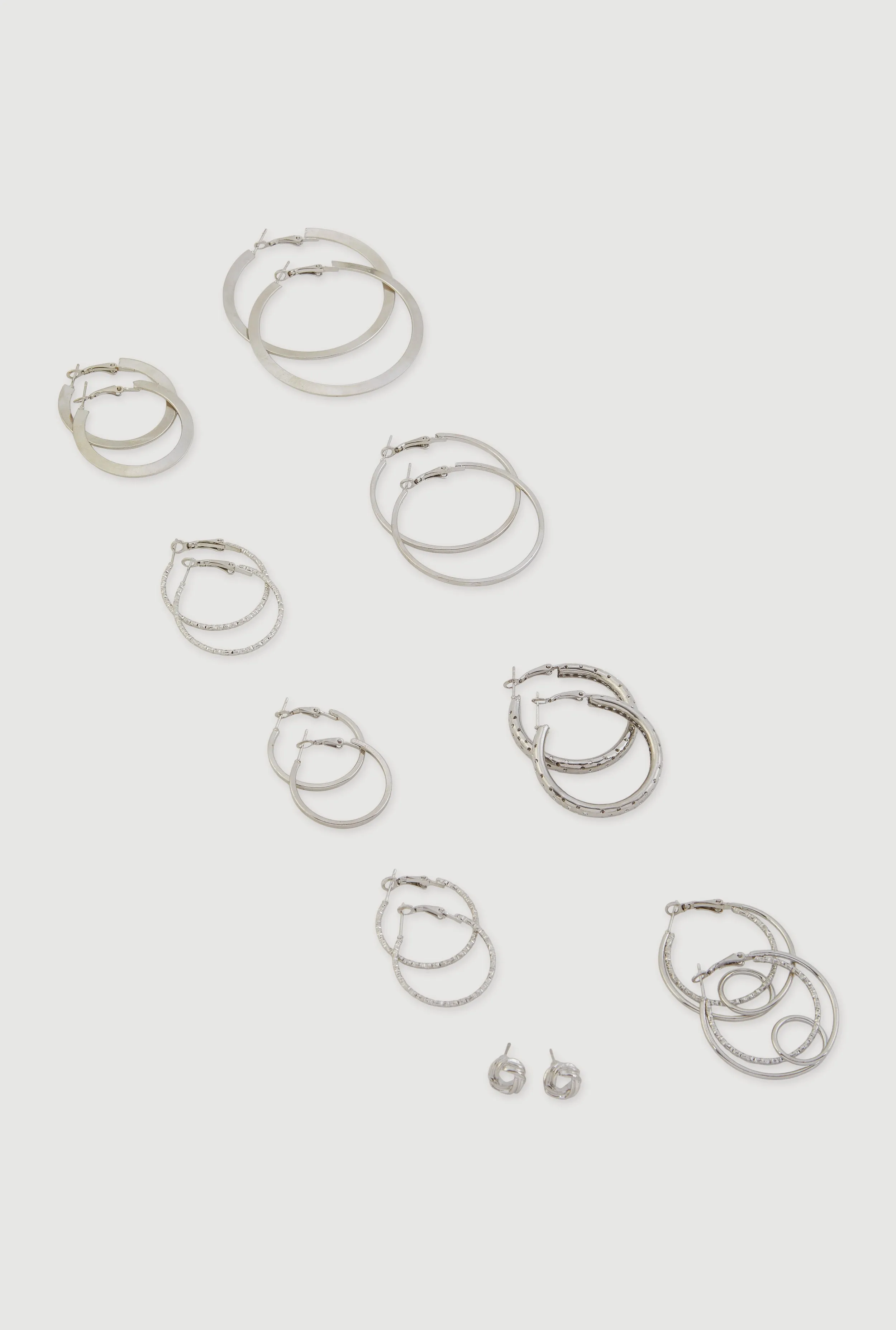 Assorted Metallic Hoop and Stud Earrings Set of 9 sold by Rainbow product image thumbnail 2