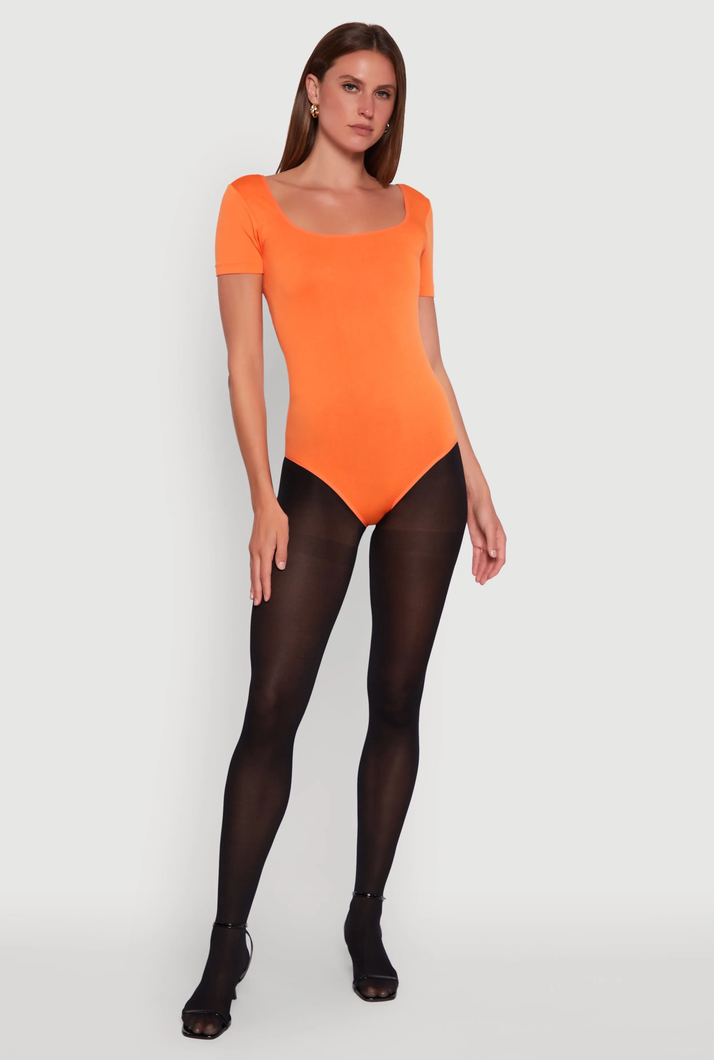 Seamless Solid Short Sleeve Bodysuit sold by Rainbow