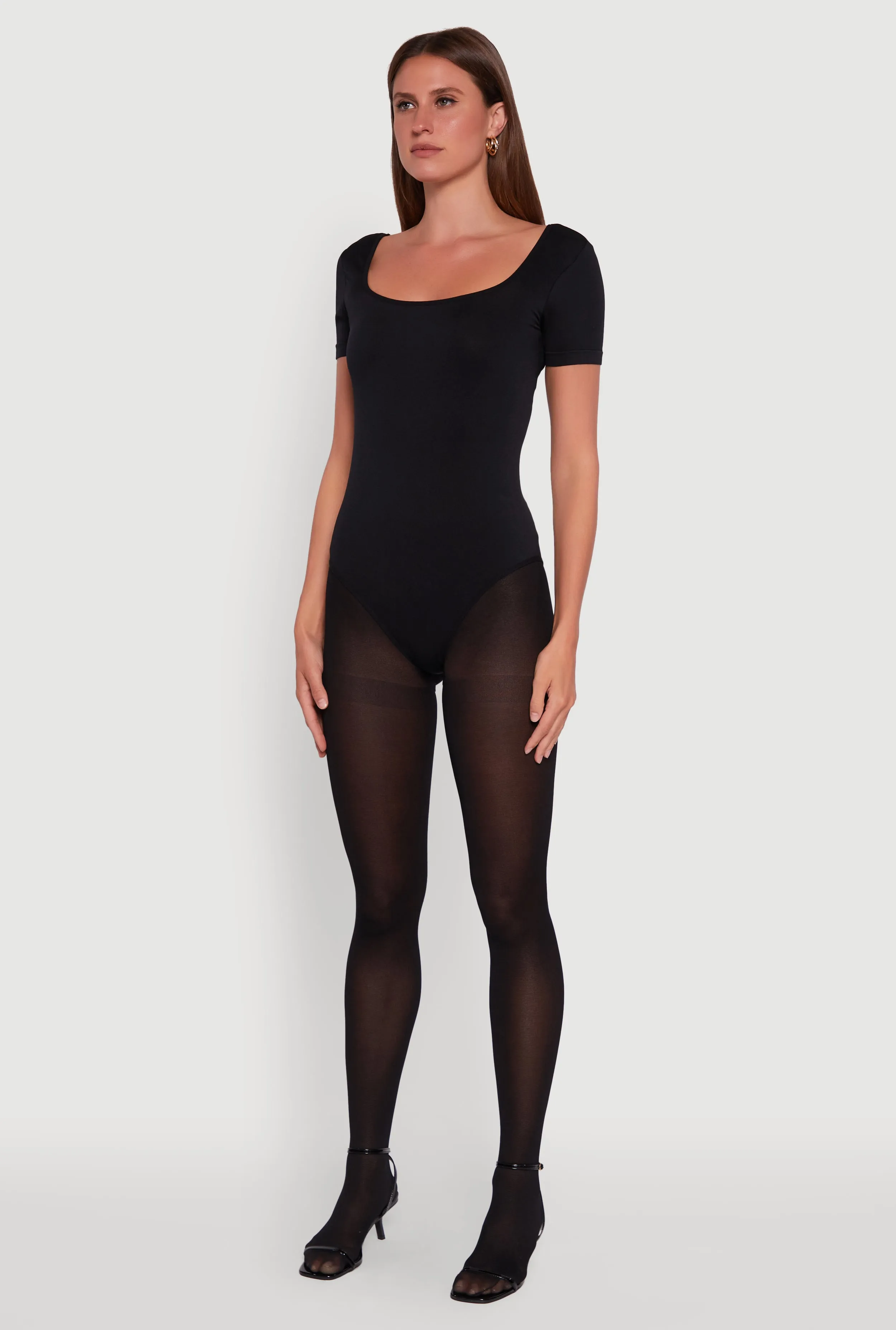 Seamless Solid Short Sleeve Bodysuit sold by Rainbow product image thumbnail 5