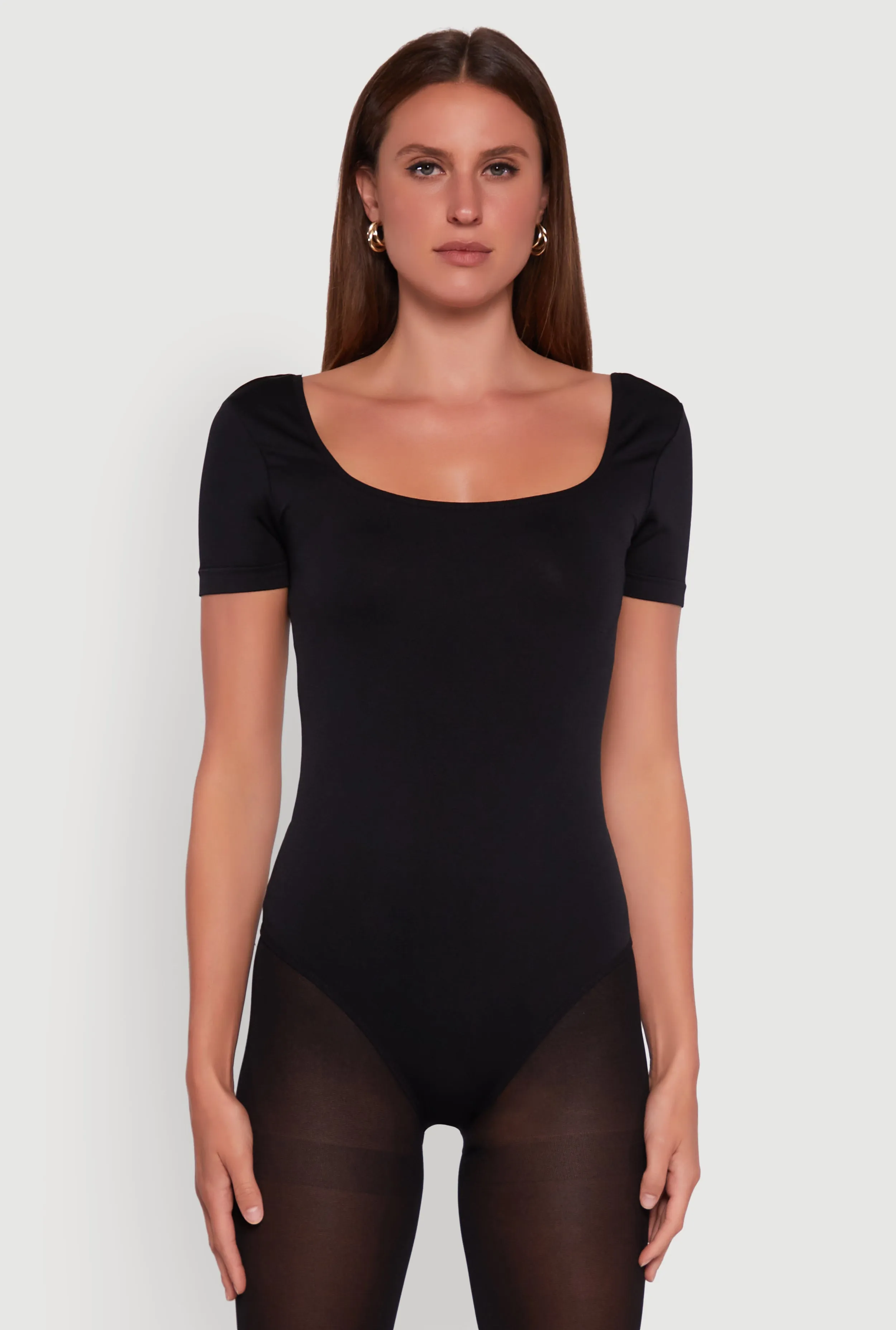 Seamless Solid Short Sleeve Bodysuit sold by Rainbow product image thumbnail 2