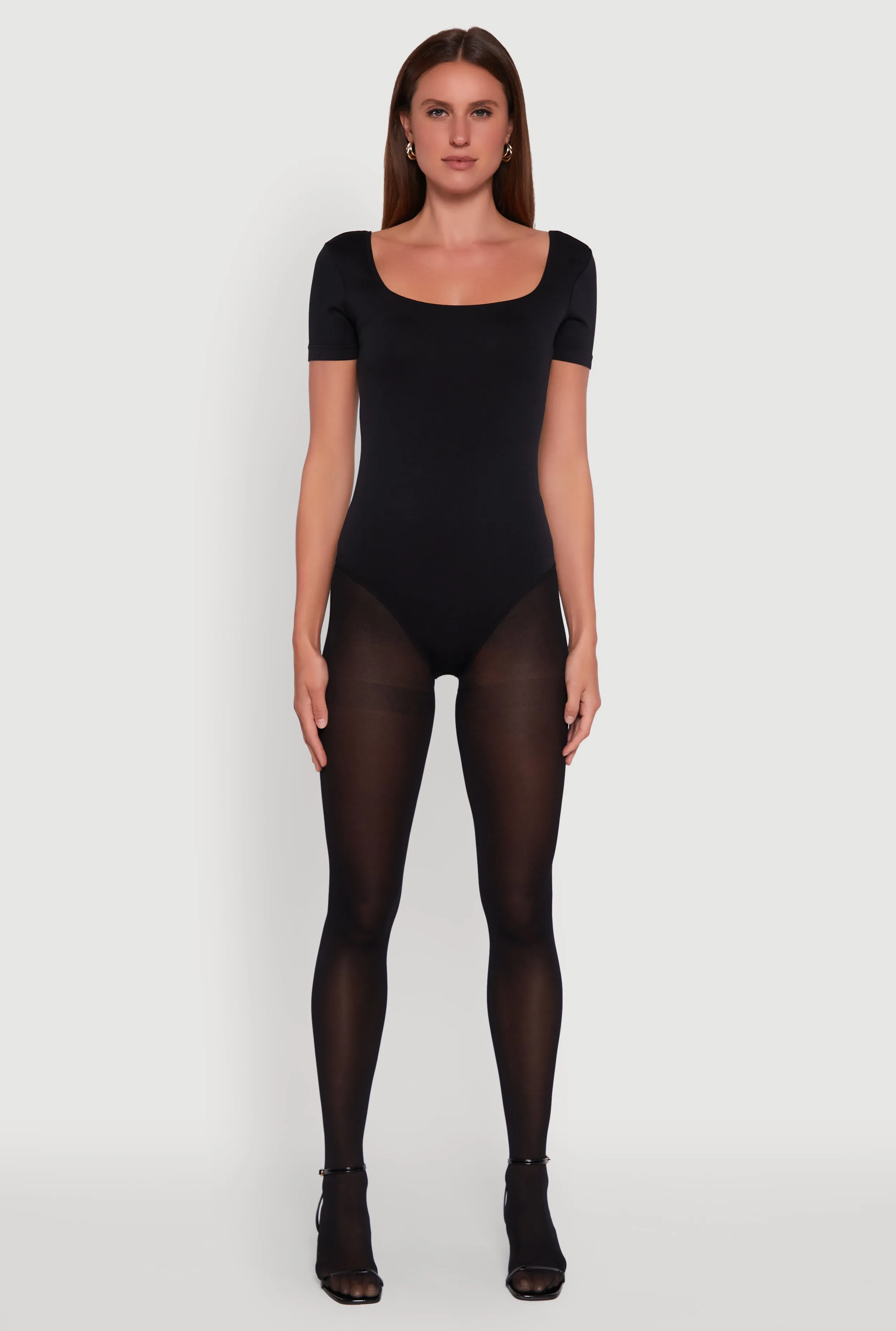 Seamless Solid Short Sleeve Bodysuit sold by Rainbow product image thumbnail 3