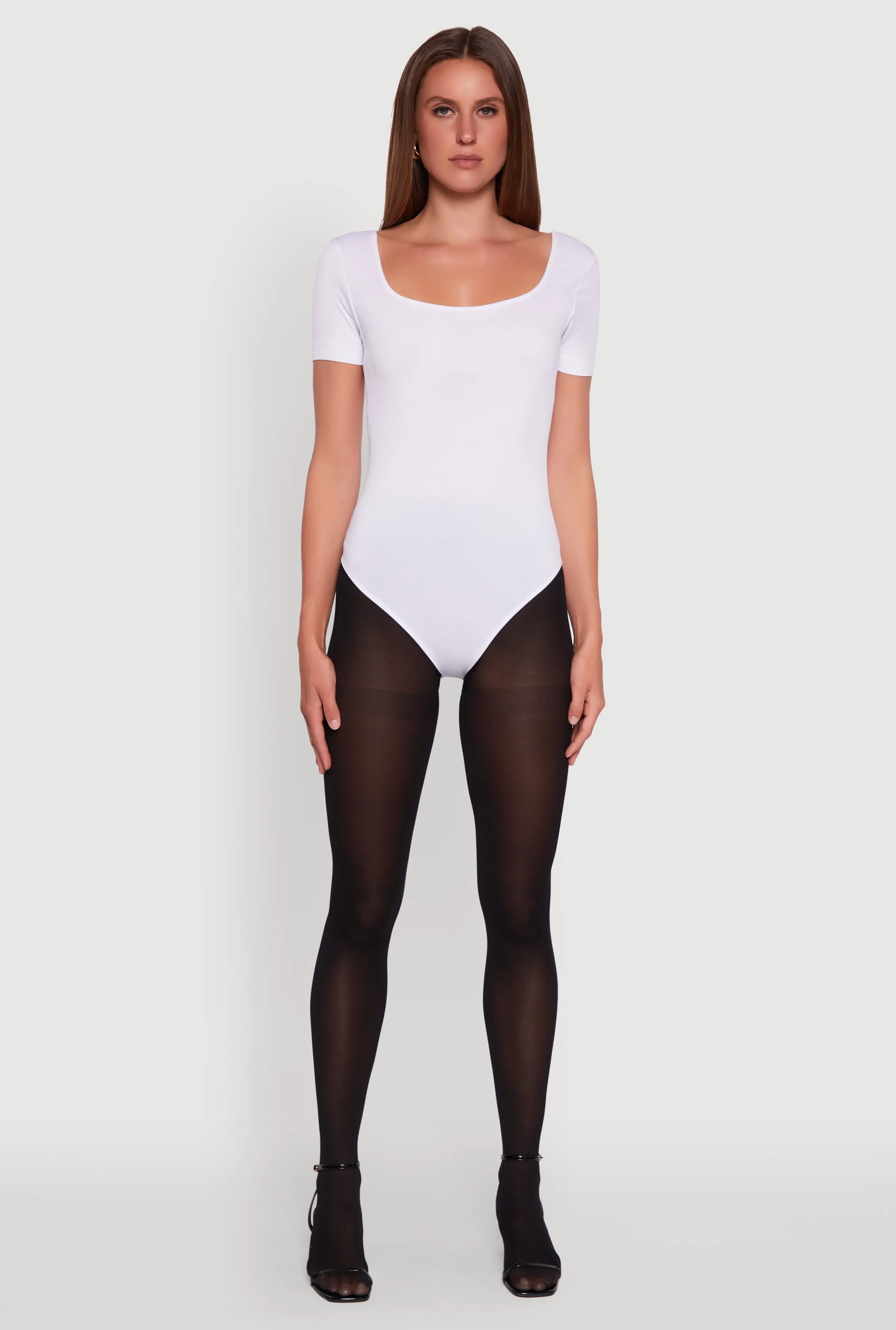 Seamless Solid Short Sleeve Bodysuit sold by Rainbow product image thumbnail 3