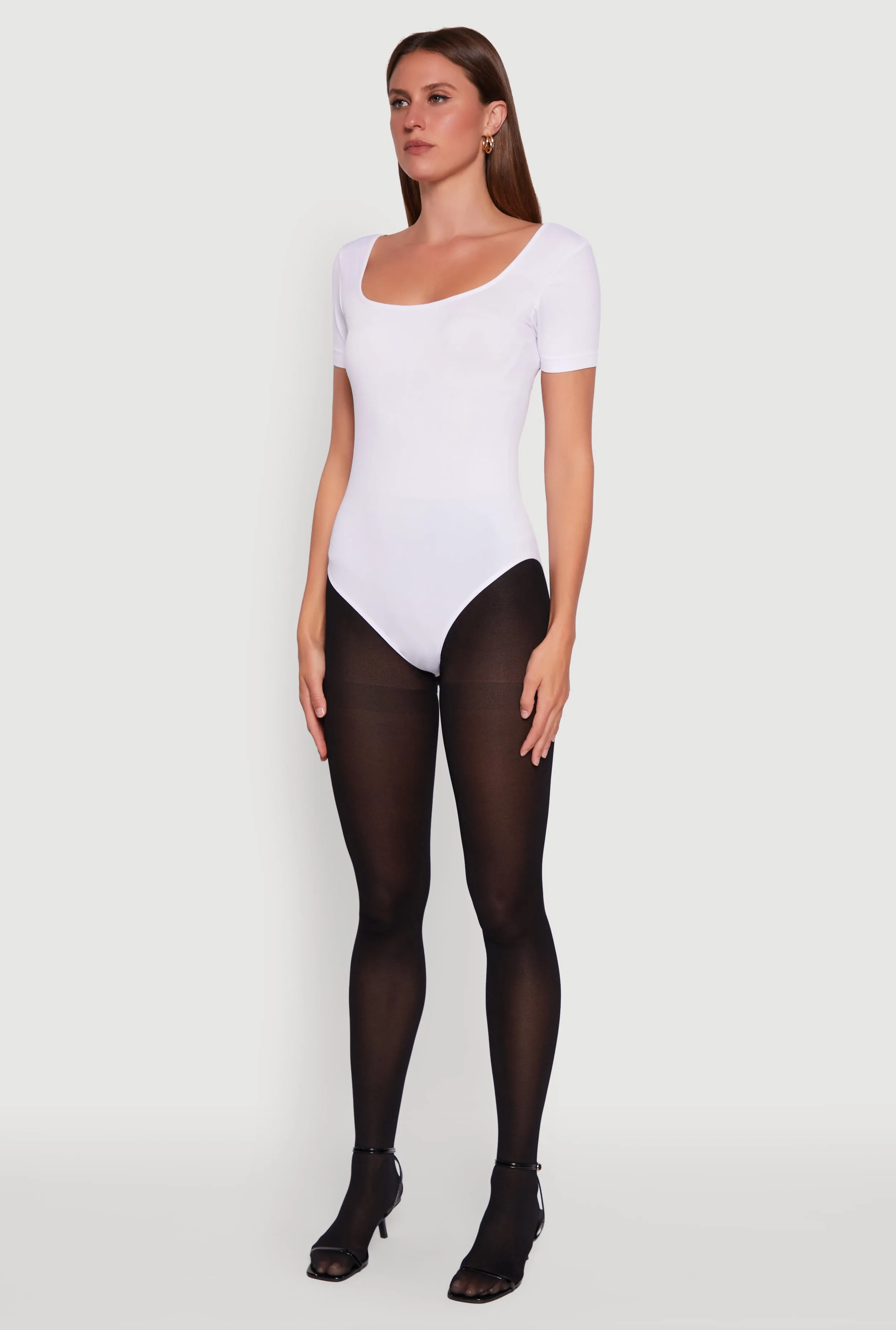 Seamless Solid Short Sleeve Bodysuit sold by Rainbow product image thumbnail 5