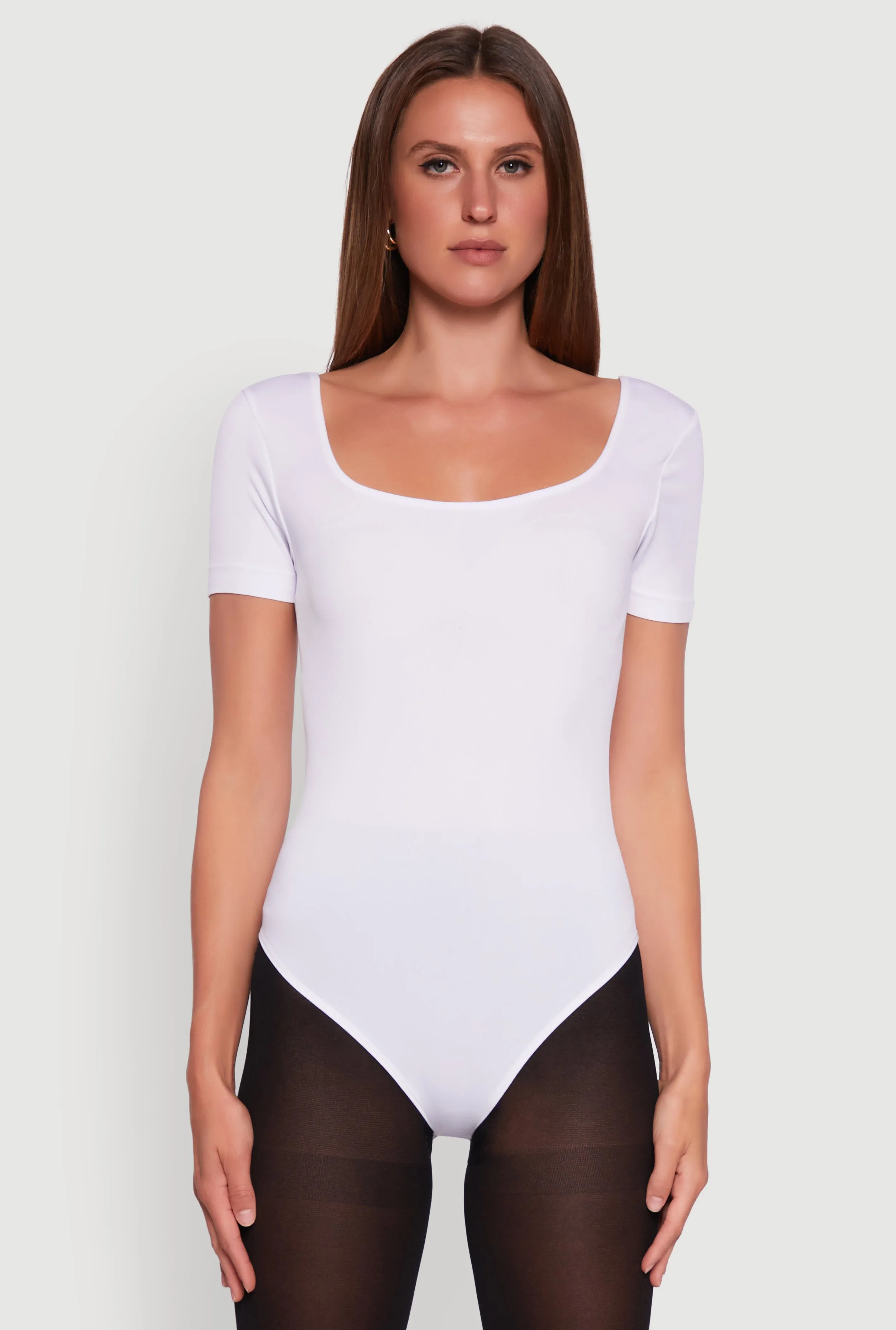 Seamless Solid Short Sleeve Bodysuit sold by Rainbow product image thumbnail 2