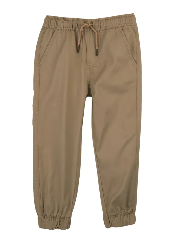 Boys 4-7 Twill Drawstring Waist Joggers sold by Rainbow