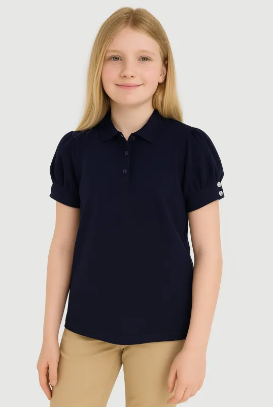 French Toast Girls 7-16 Puff Sleeve Uniform Polo Shirt sold by Rainbow