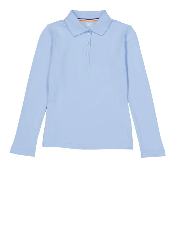 French Toast Girls 7-14 Picot Collar Interlock Polo sold by Rainbow