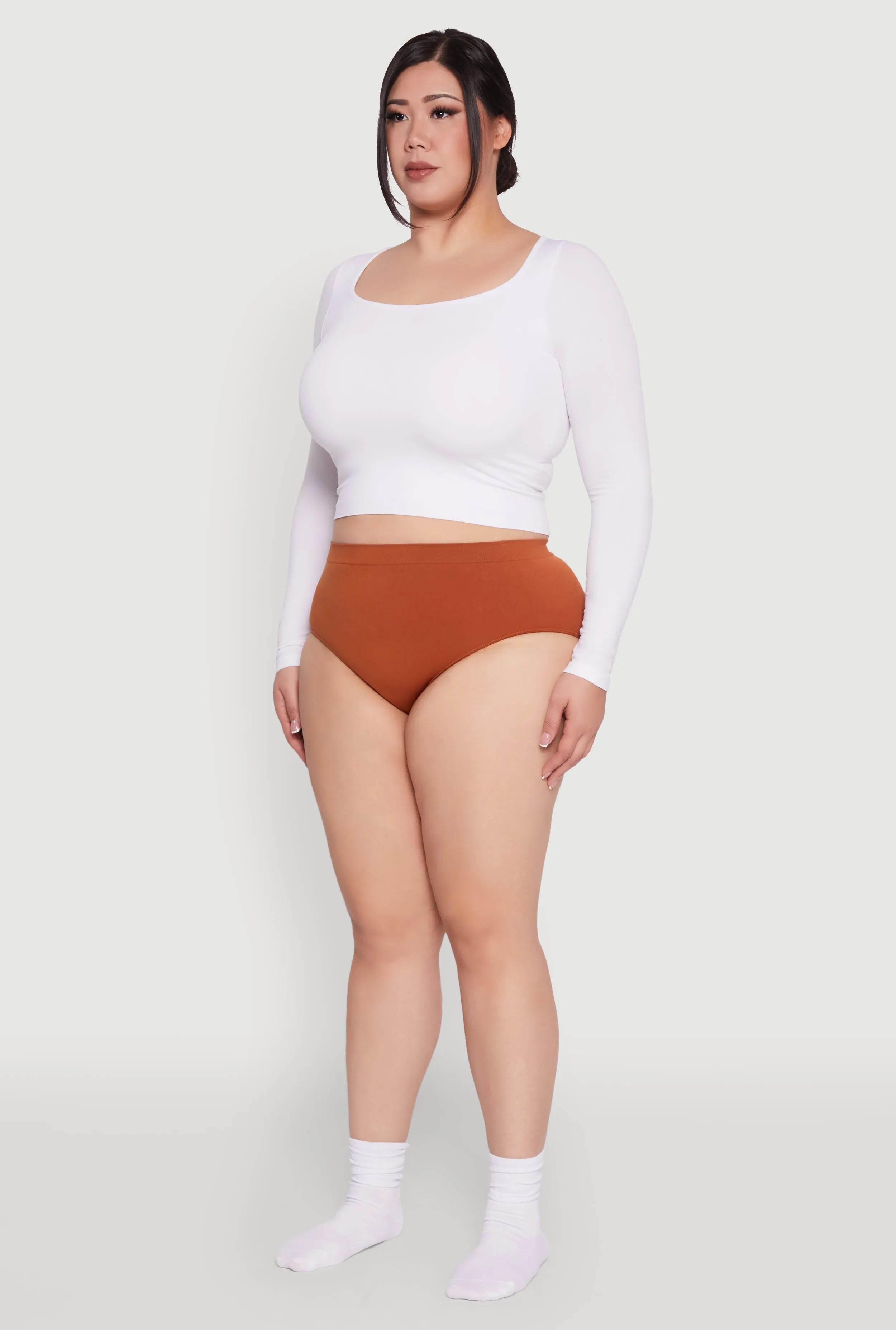 Plus Size Seamless High Waisted Solid Bikini Panty sold by Rainbow product image thumbnail 5