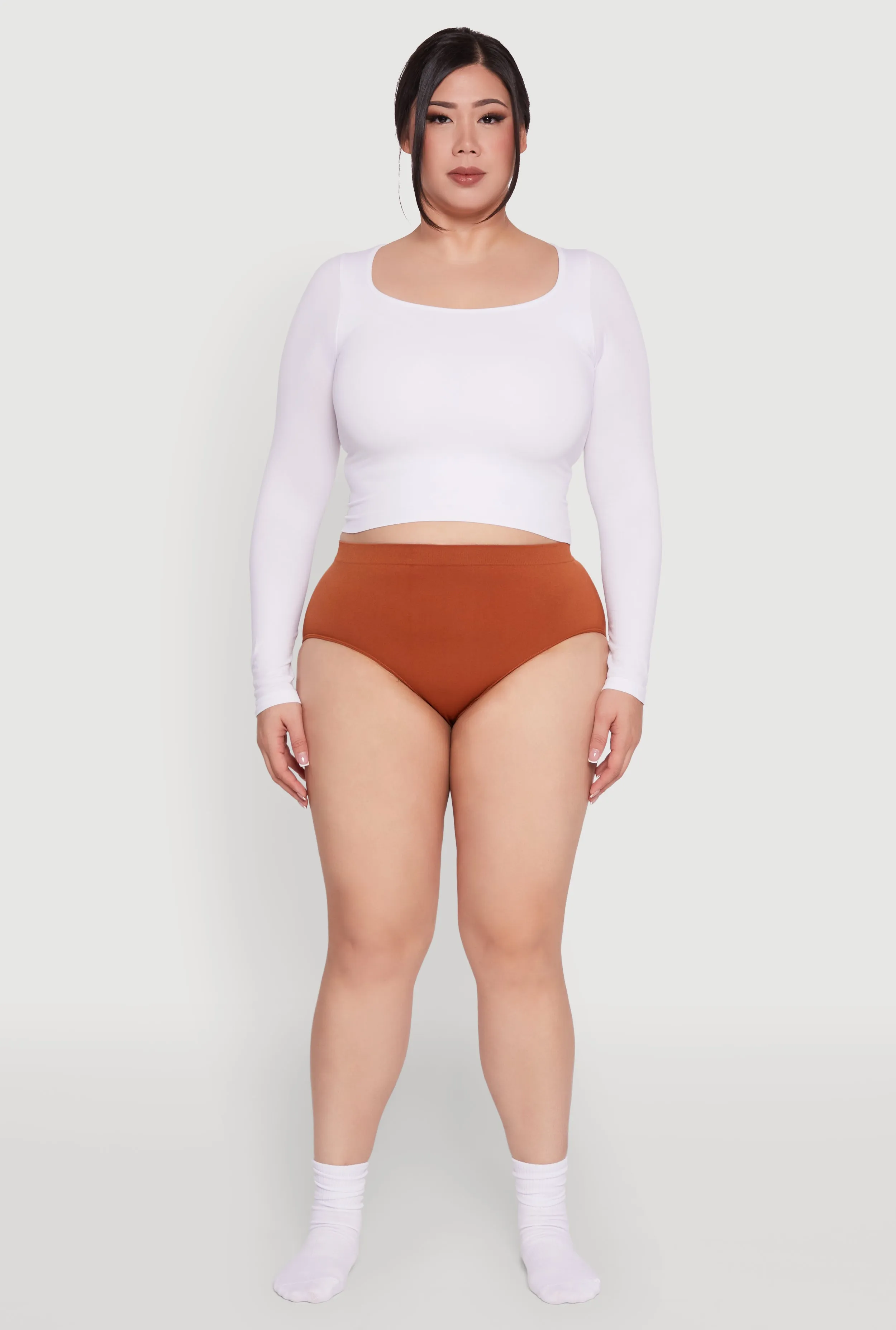 Plus Size Seamless High Waisted Solid Bikini Panty sold by Rainbow product image thumbnail 2