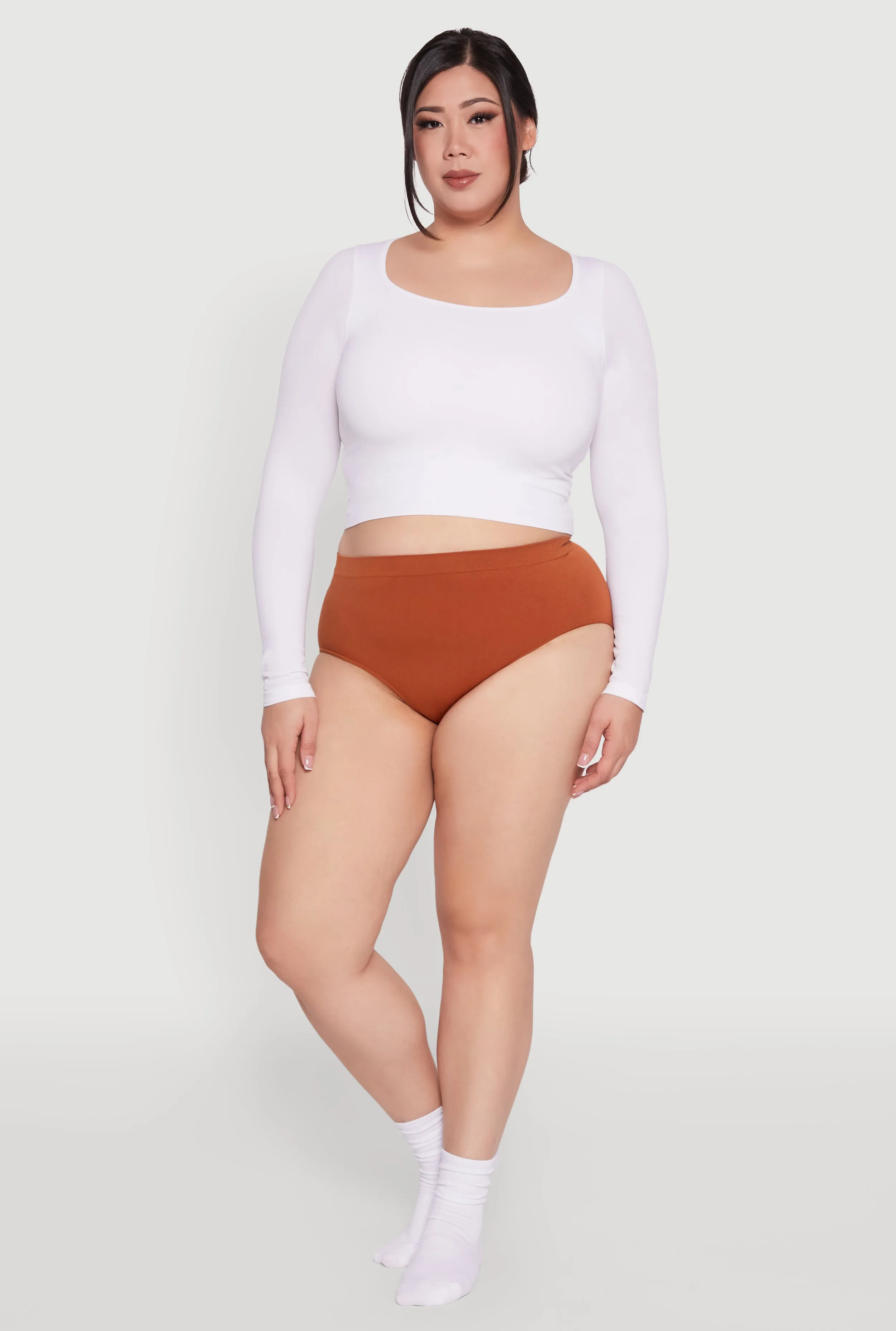 Plus Size Seamless High Waisted Solid Bikini Panty sold by Rainbow product image thumbnail 3