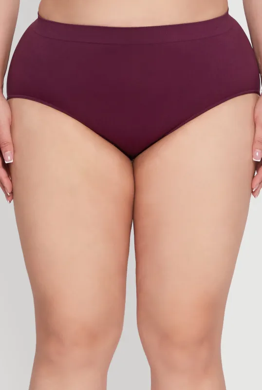 Plus Size Seamless High Waisted Solid Bikini Panty sold by Rainbow