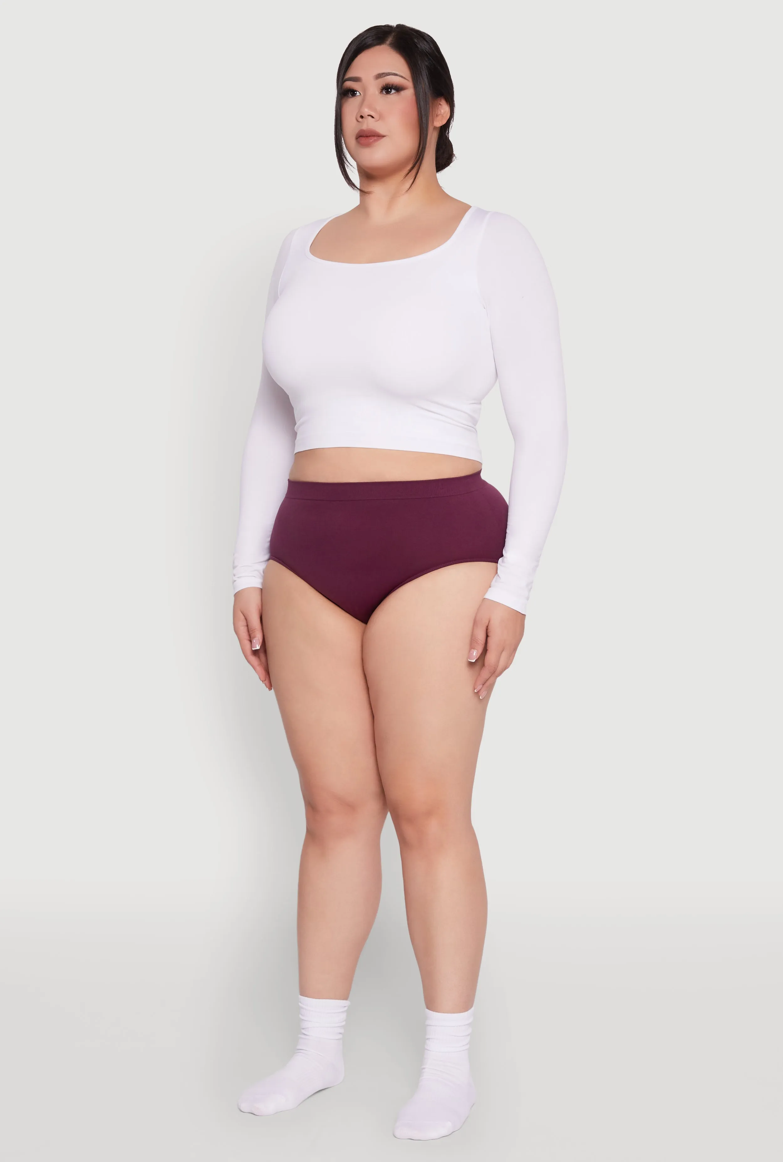 Plus Size Seamless High Waisted Solid Bikini Panty sold by Rainbow product image thumbnail 5