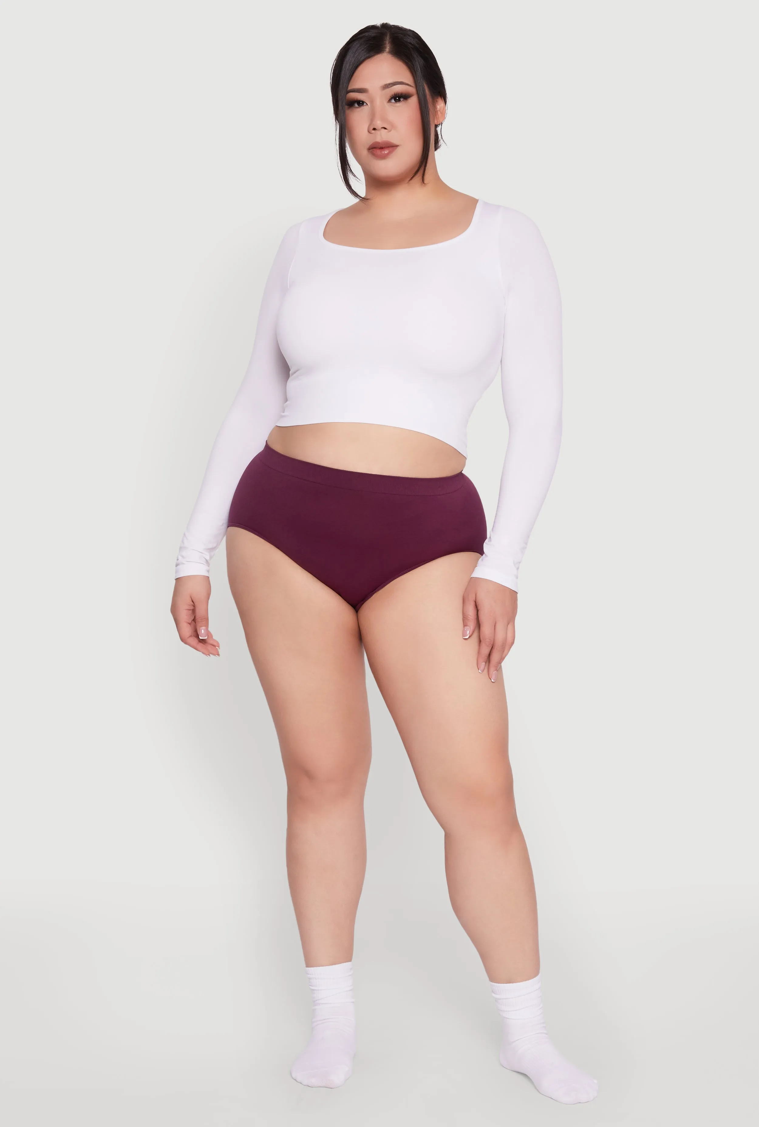 Plus Size Seamless High Waisted Solid Bikini Panty sold by Rainbow product image thumbnail 3