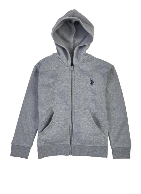US Polo Boys 4-7 Marled Hooded Zip Sweatshirt sold by Rainbow